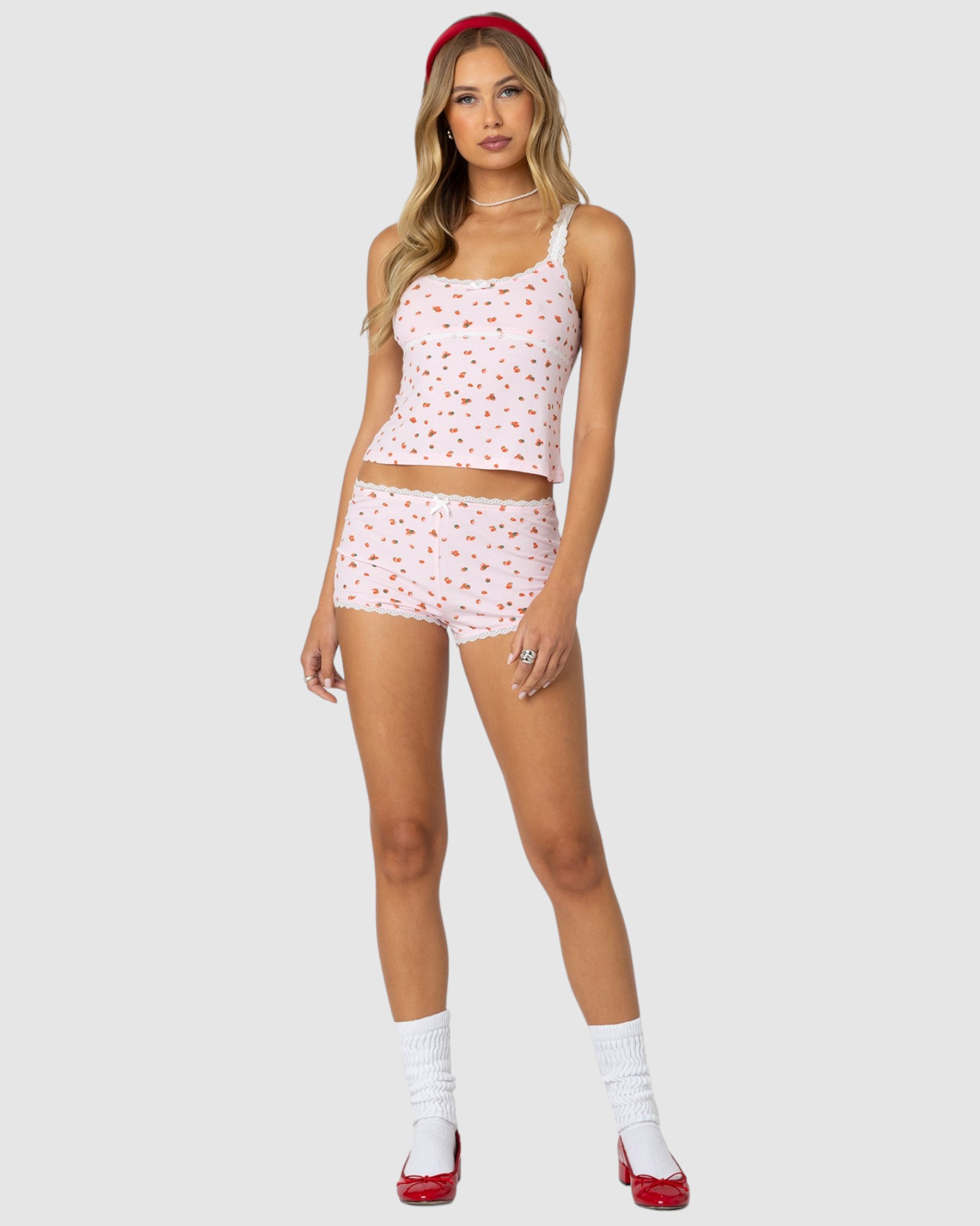 Strawberry Girl Printed Micro Shorts