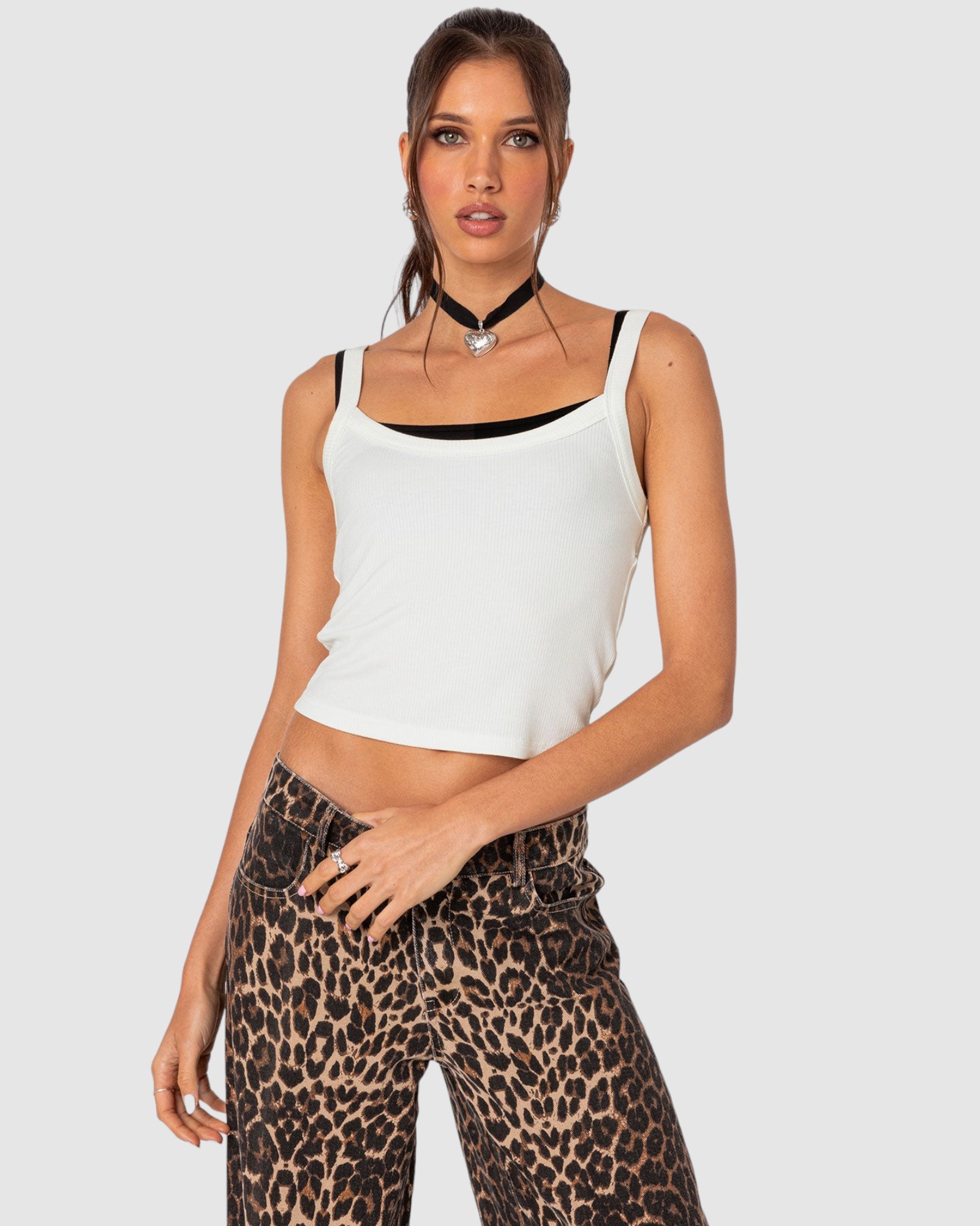 Layered Contrast Ribbed Tank Top