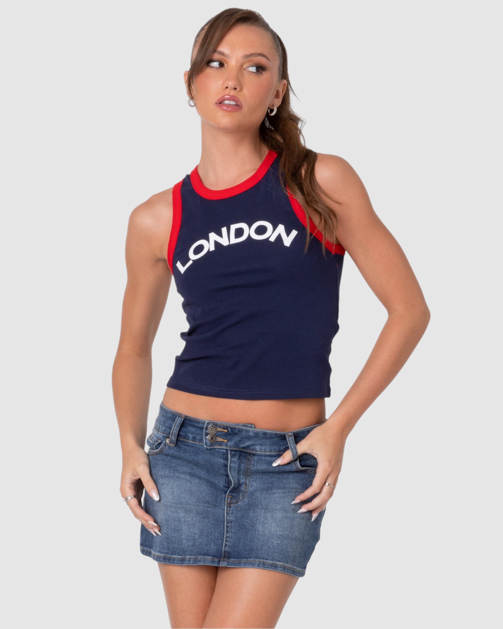 London Girl Contrast Tank Top