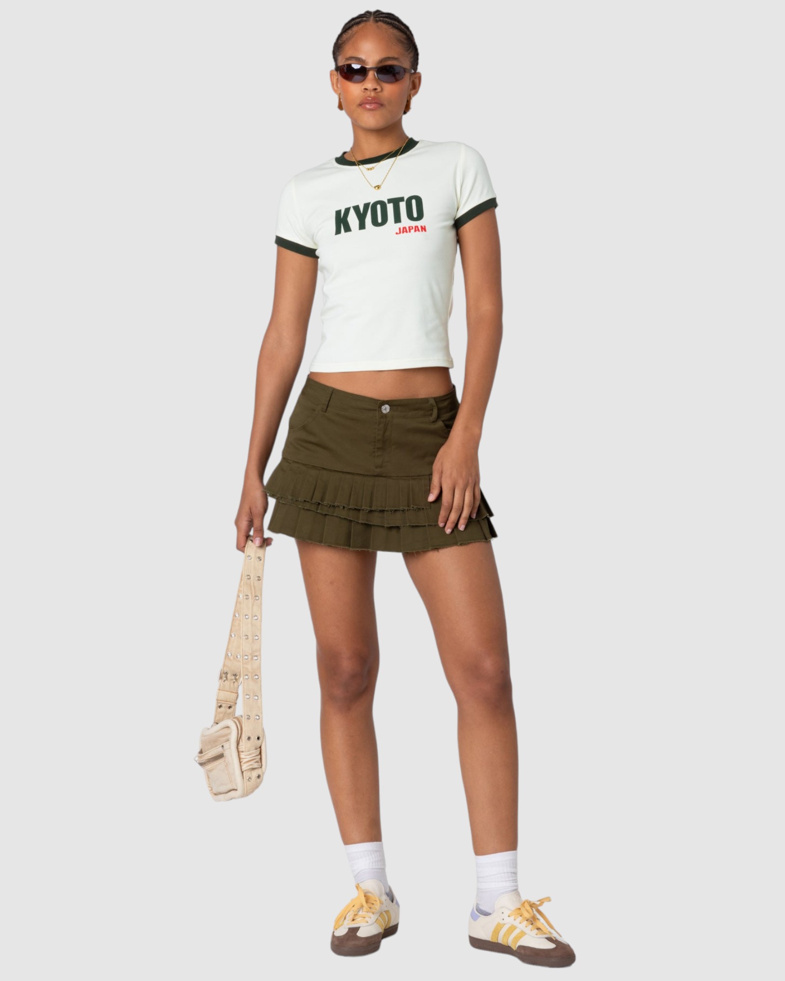 Layered Pleats Mini Skirt