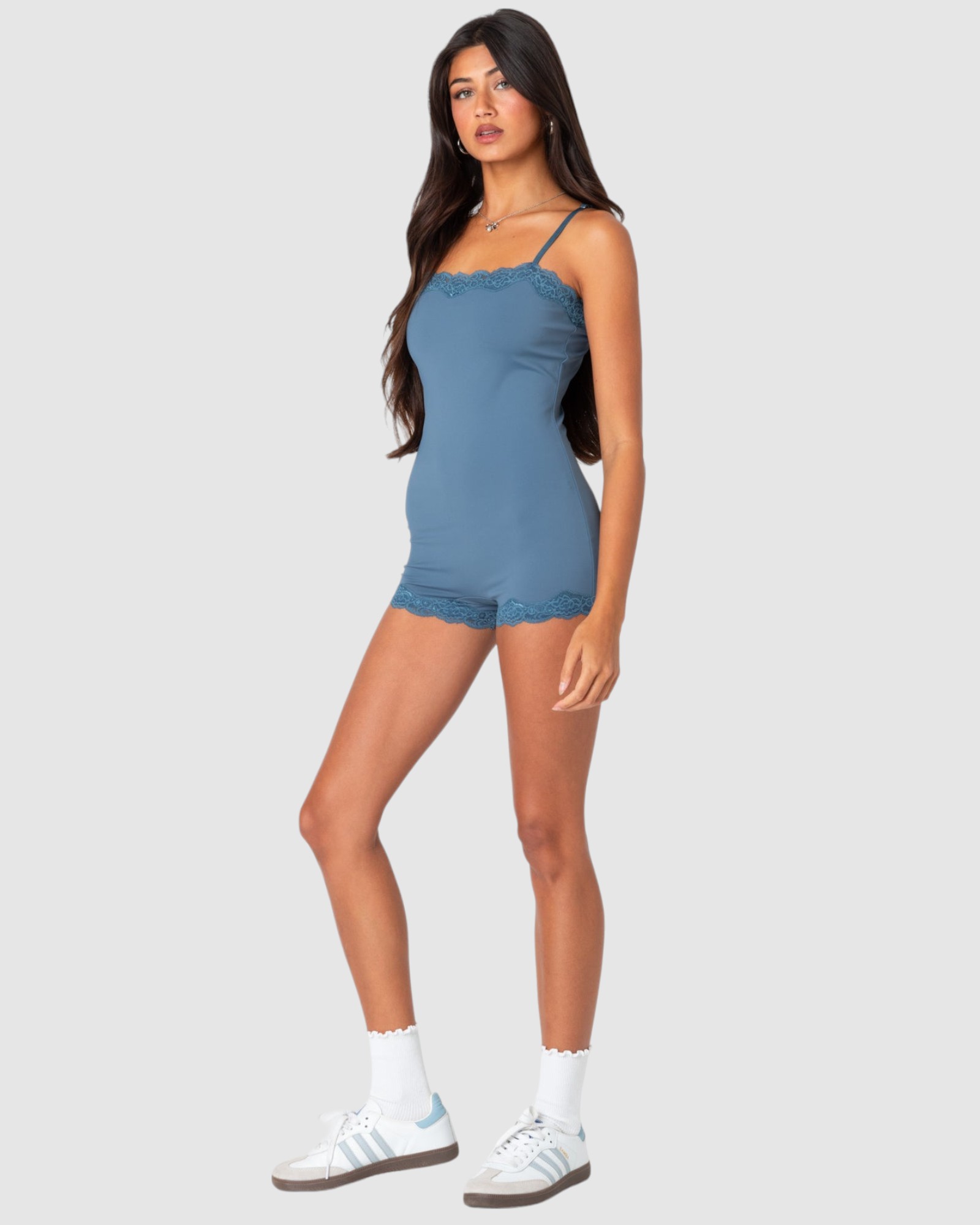Mandi lace trim romper