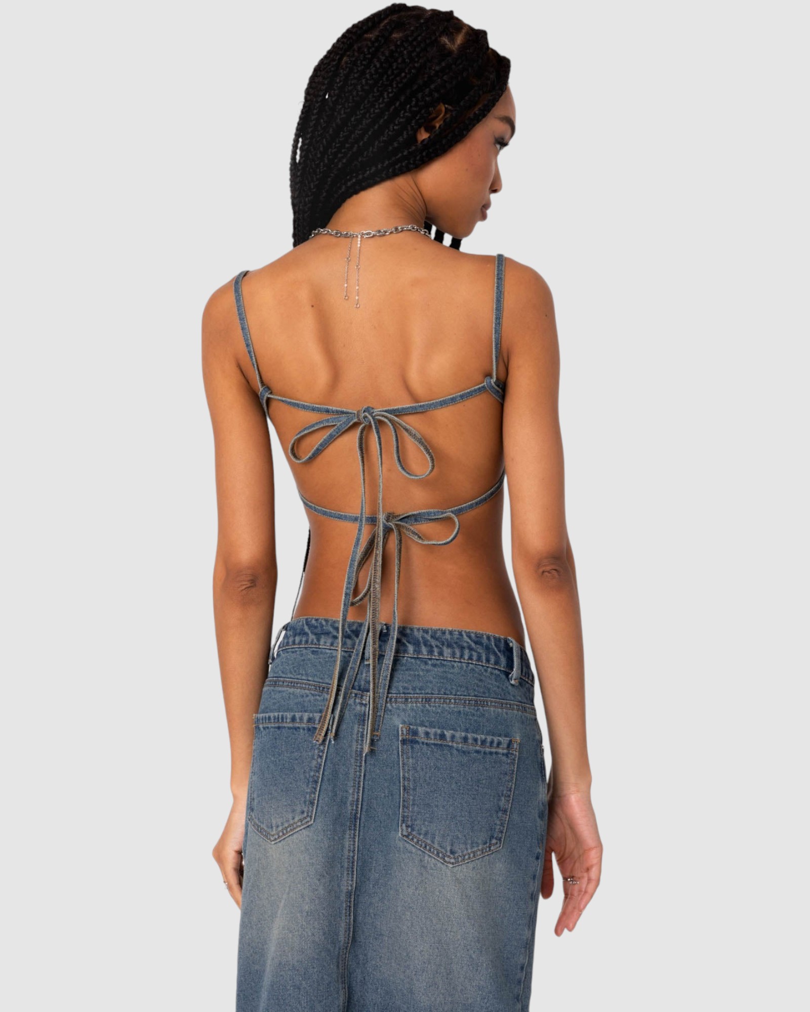Lassy Washed Denim Bralette