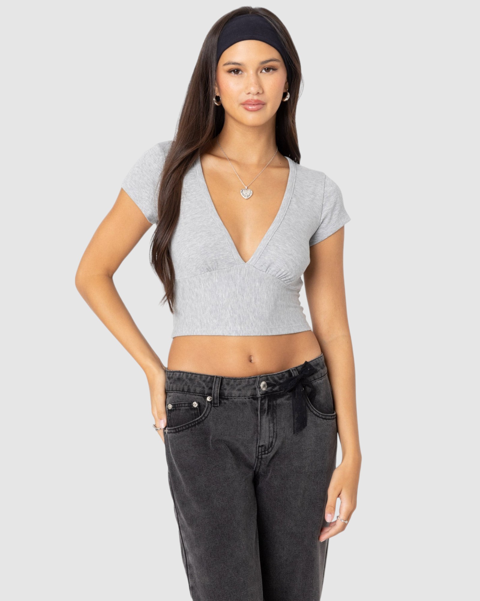 Deep V Neck Crop Top
