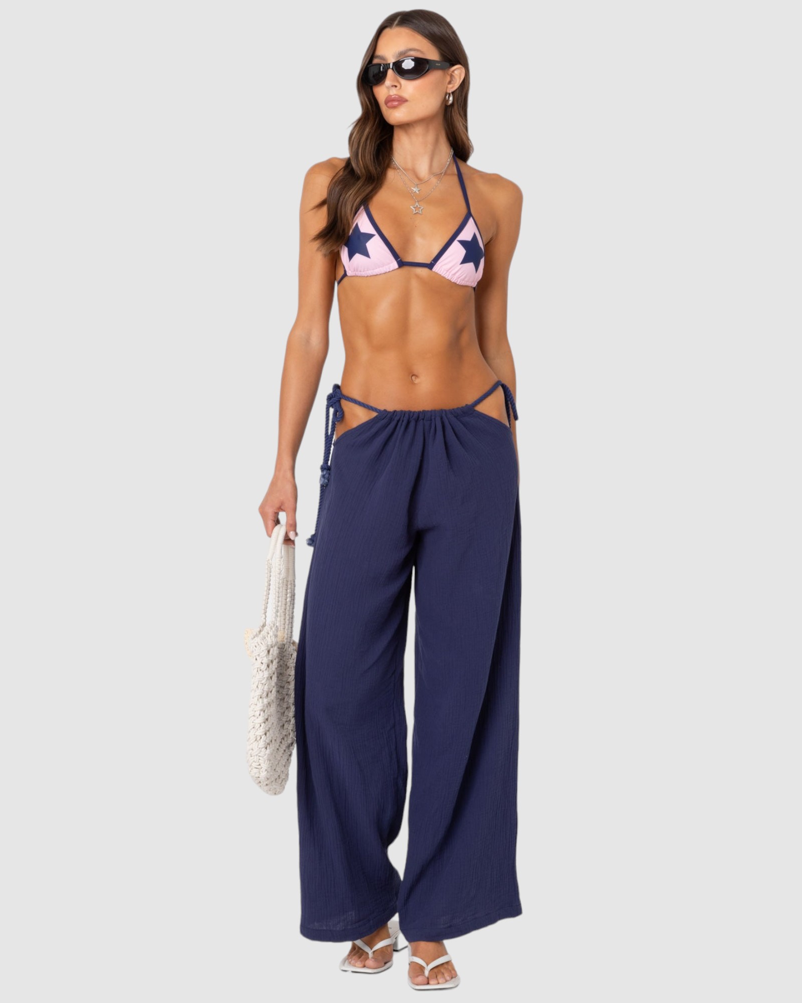 Leoni Side Tie Cotton Gauze Pants