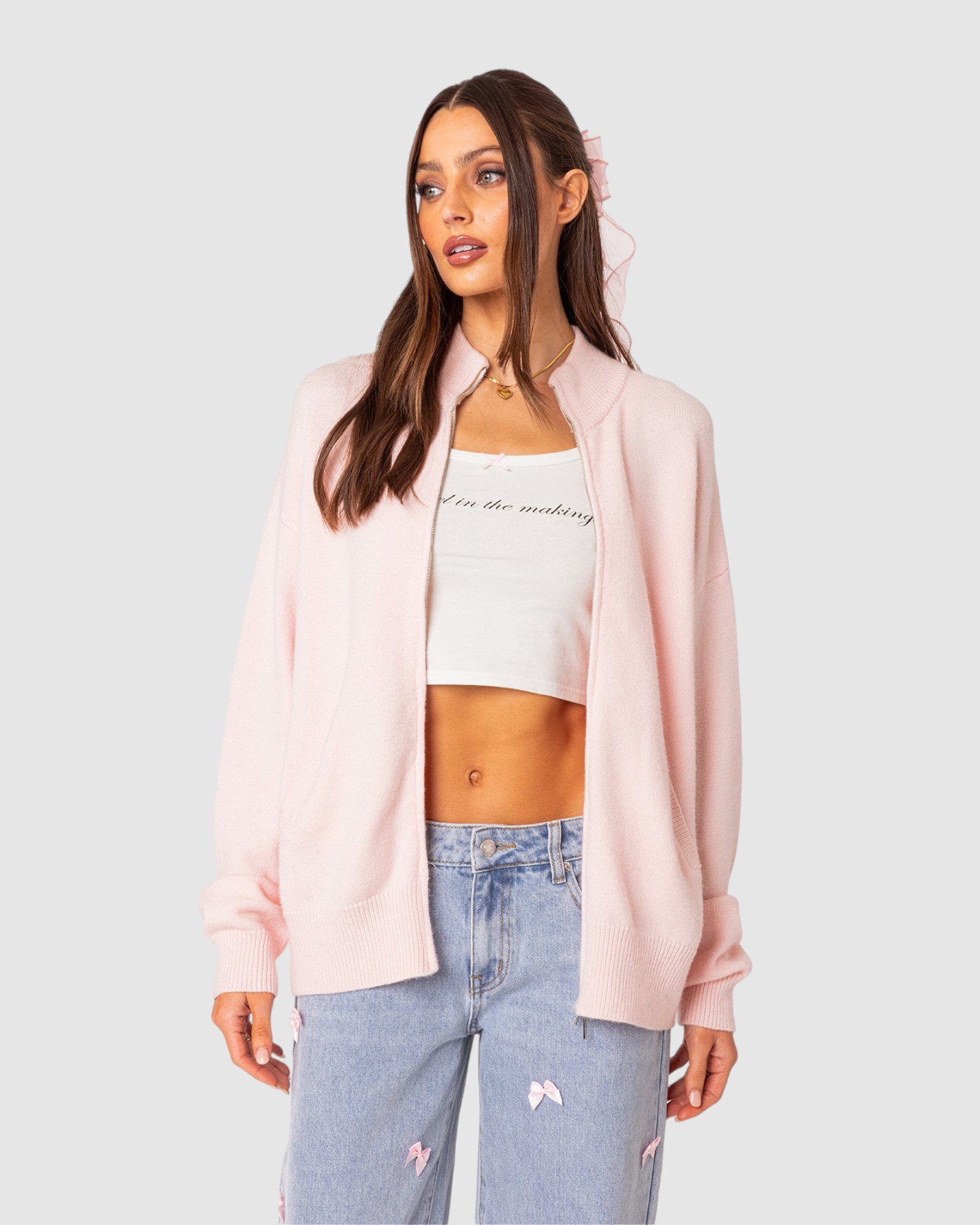 Montie Oversized Double Zip Cardigan