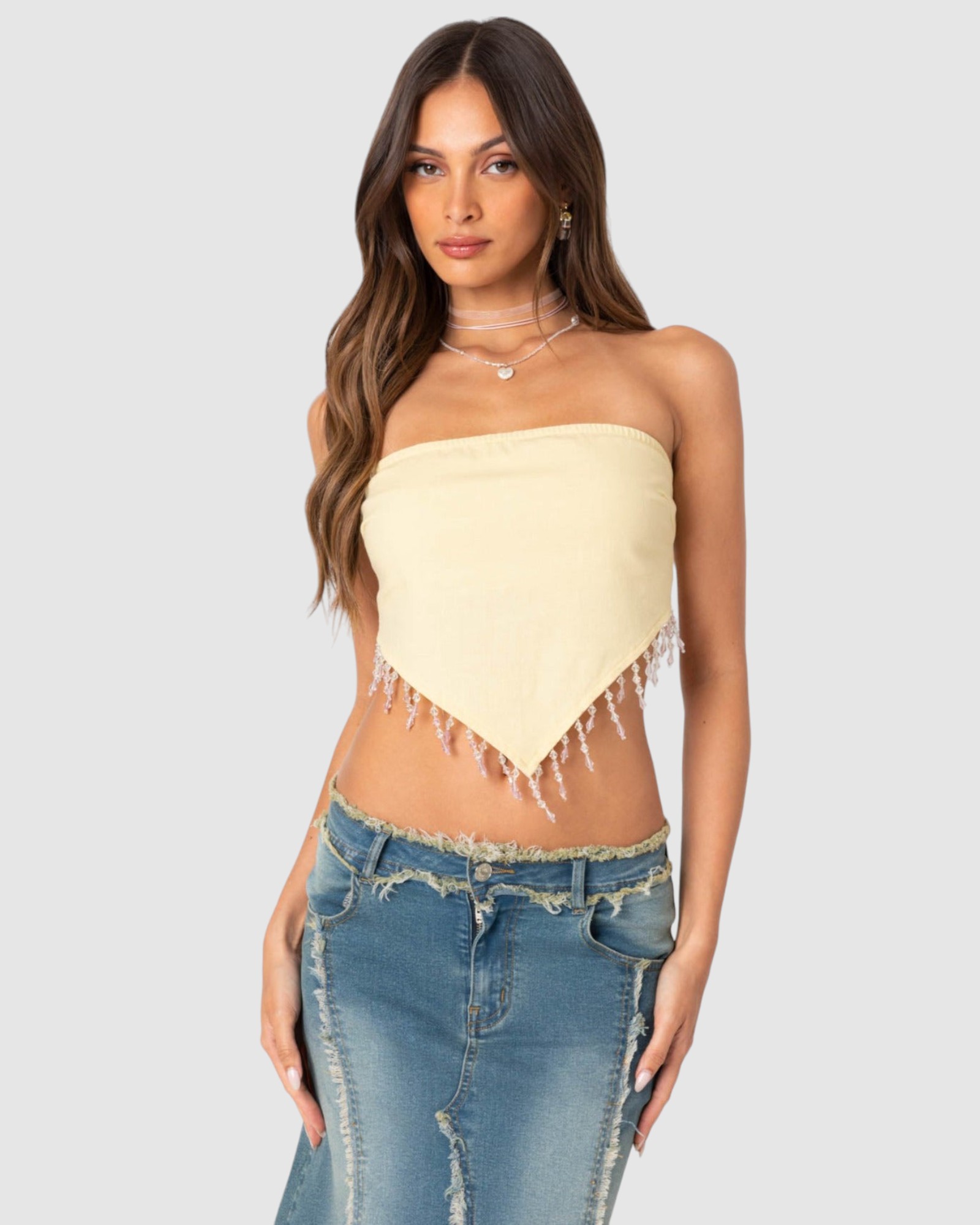 Chandelier Beaded Triangle Top