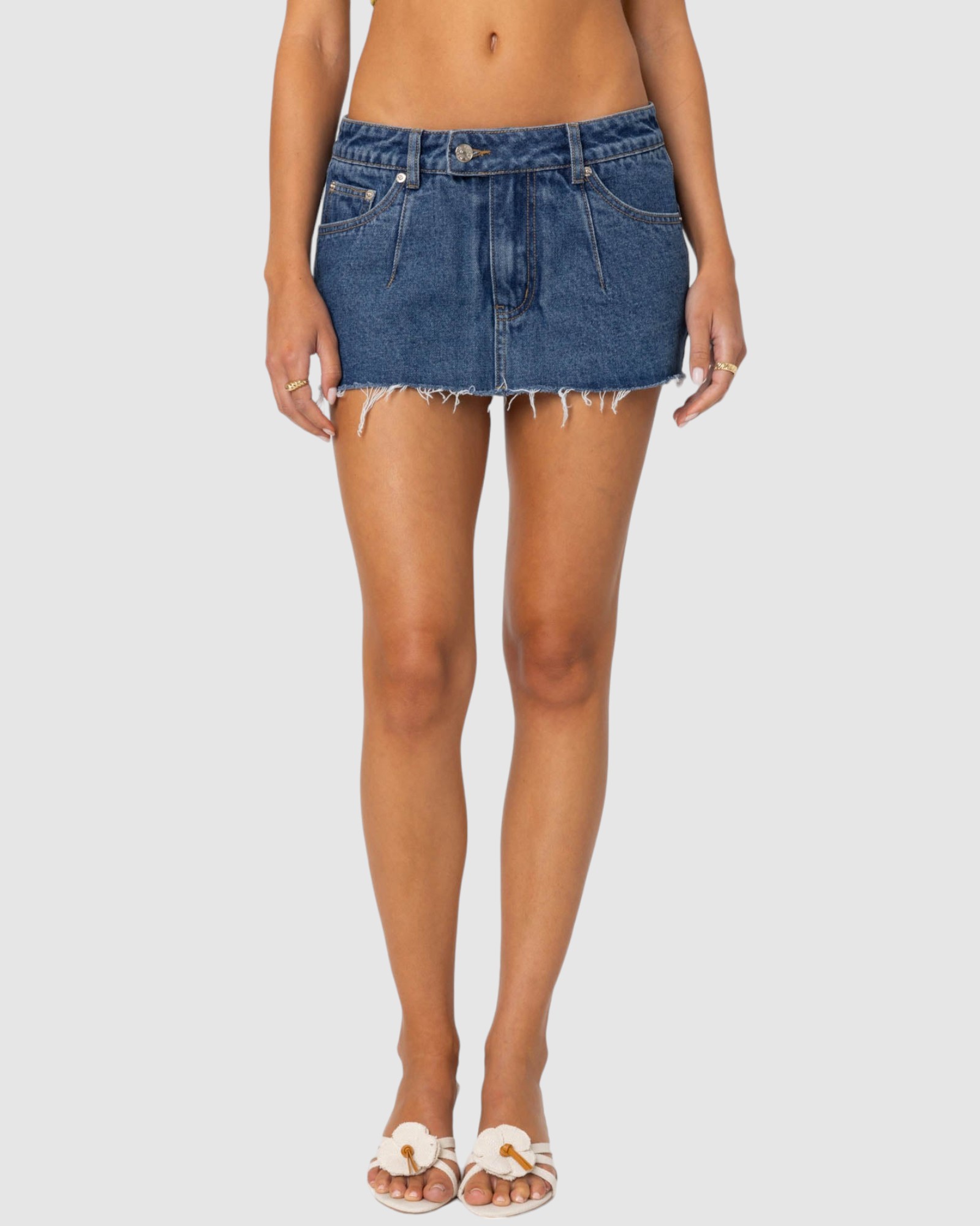 Clementine Low Rise Denim Micro Skort
