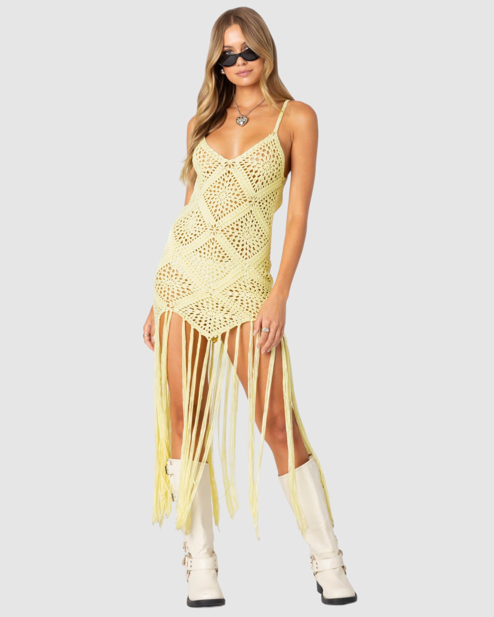 Fringey Crochet Maxi Dress