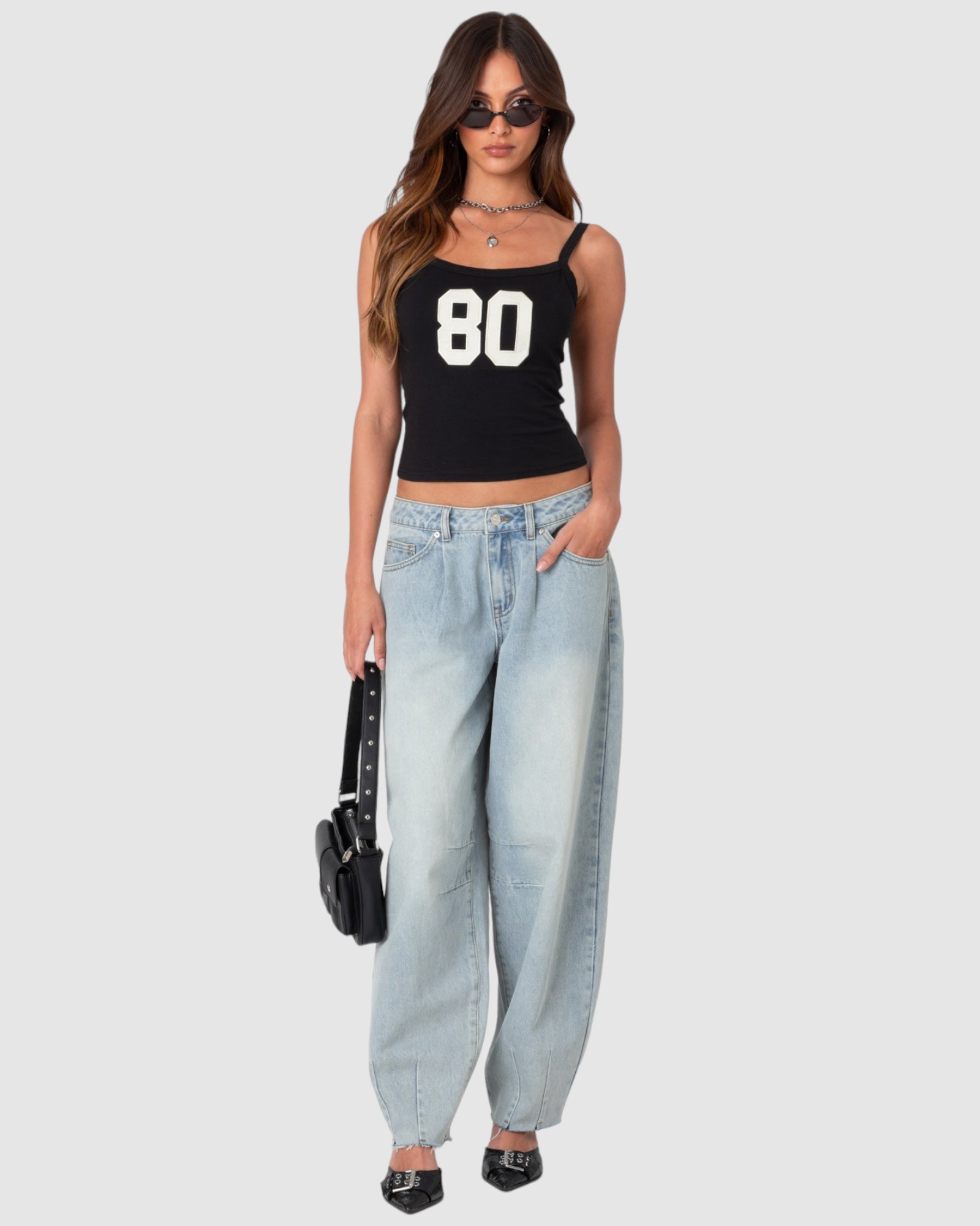Balloon Washed Low Rise Jeans