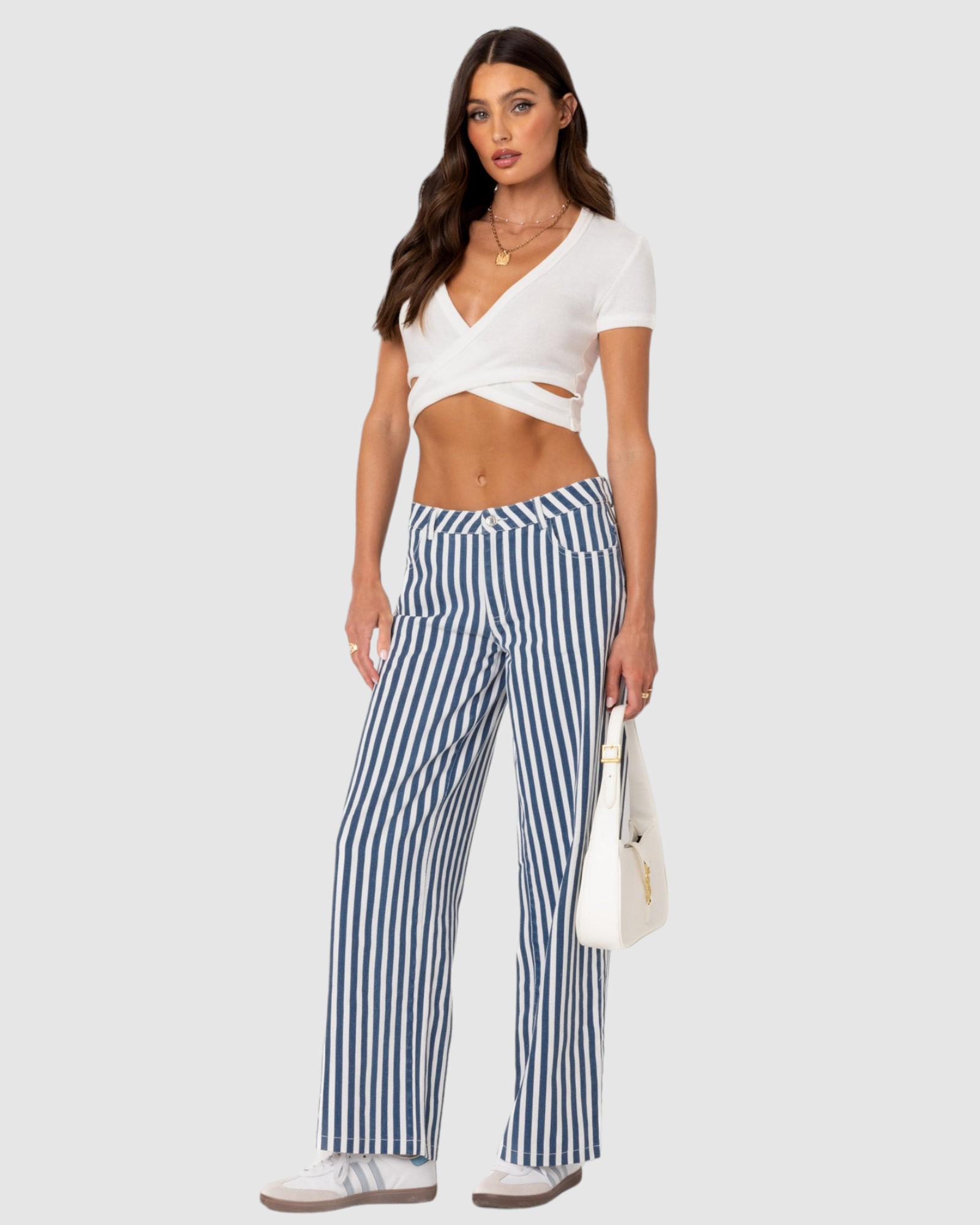 Striped Low Rise Jeans