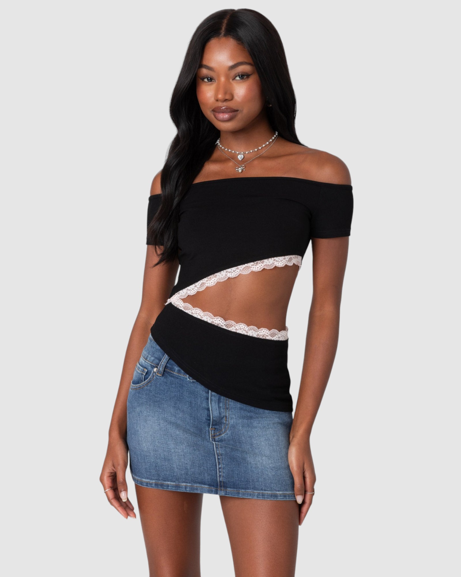 Annaise Off Shoulder Cut Out Top