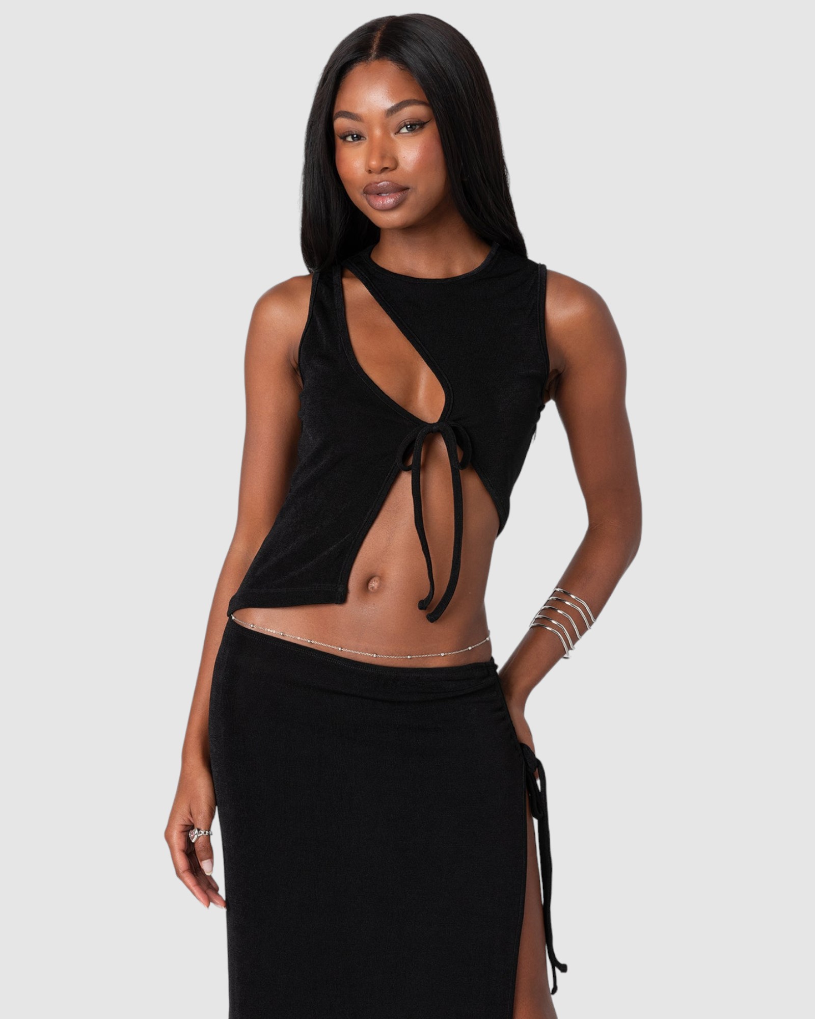 Goldie Asymmetric Cut Out Top