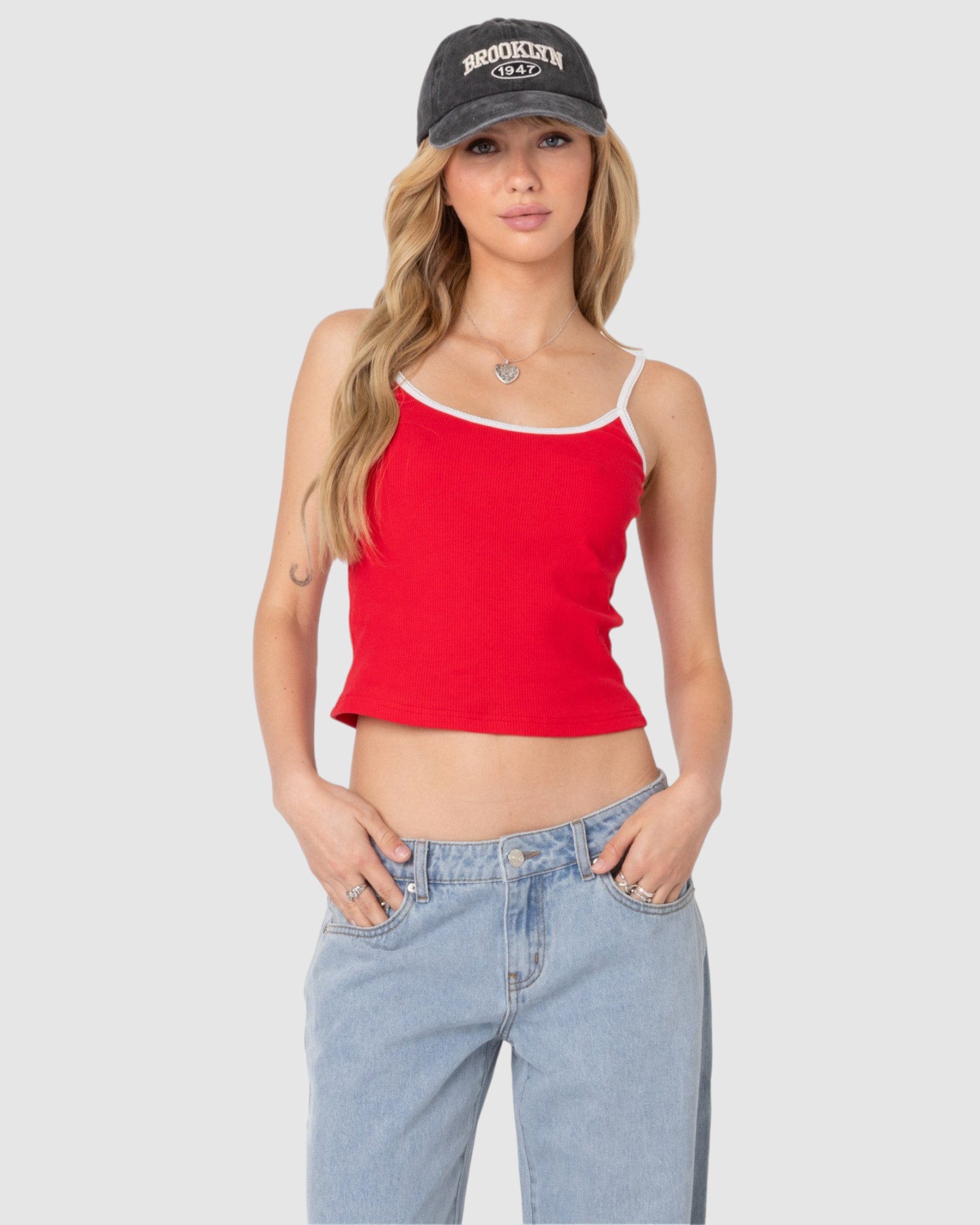 Franky Ribbed Contrast Tank Top
