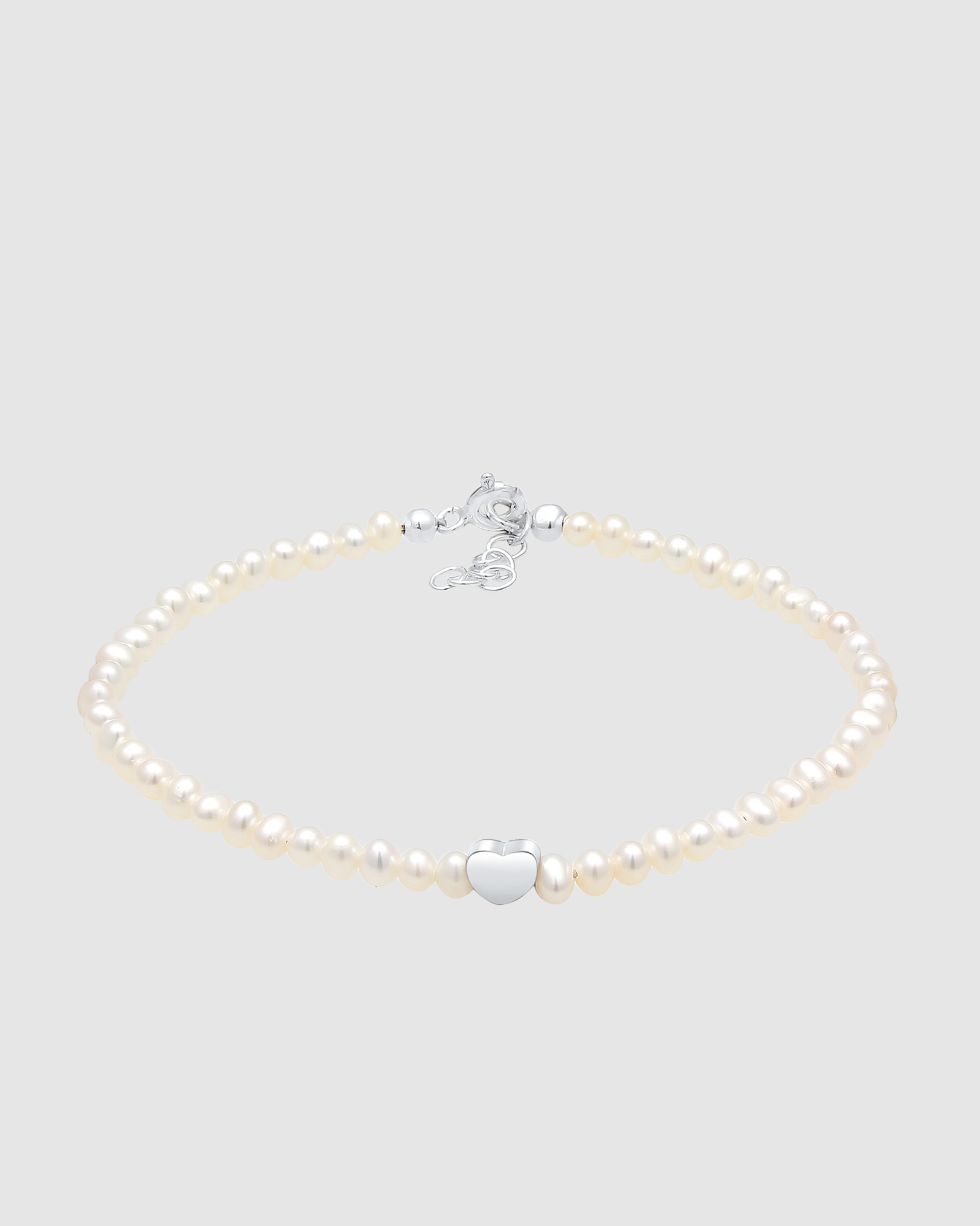 Bracelet Heart Freshwater Pearls in 925 Sterling Silver