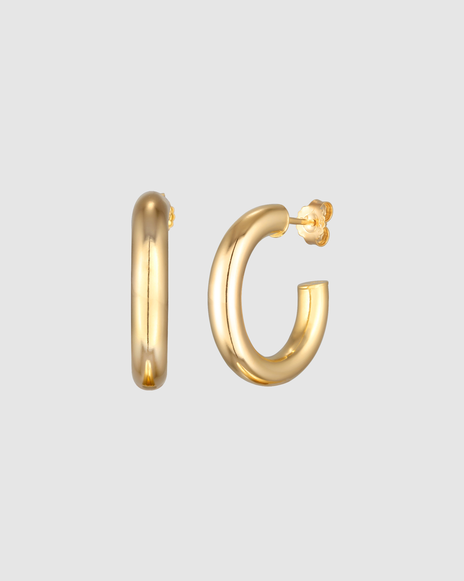 Earrings Creoles Studs In 925 Sterling Silver Gold Plated