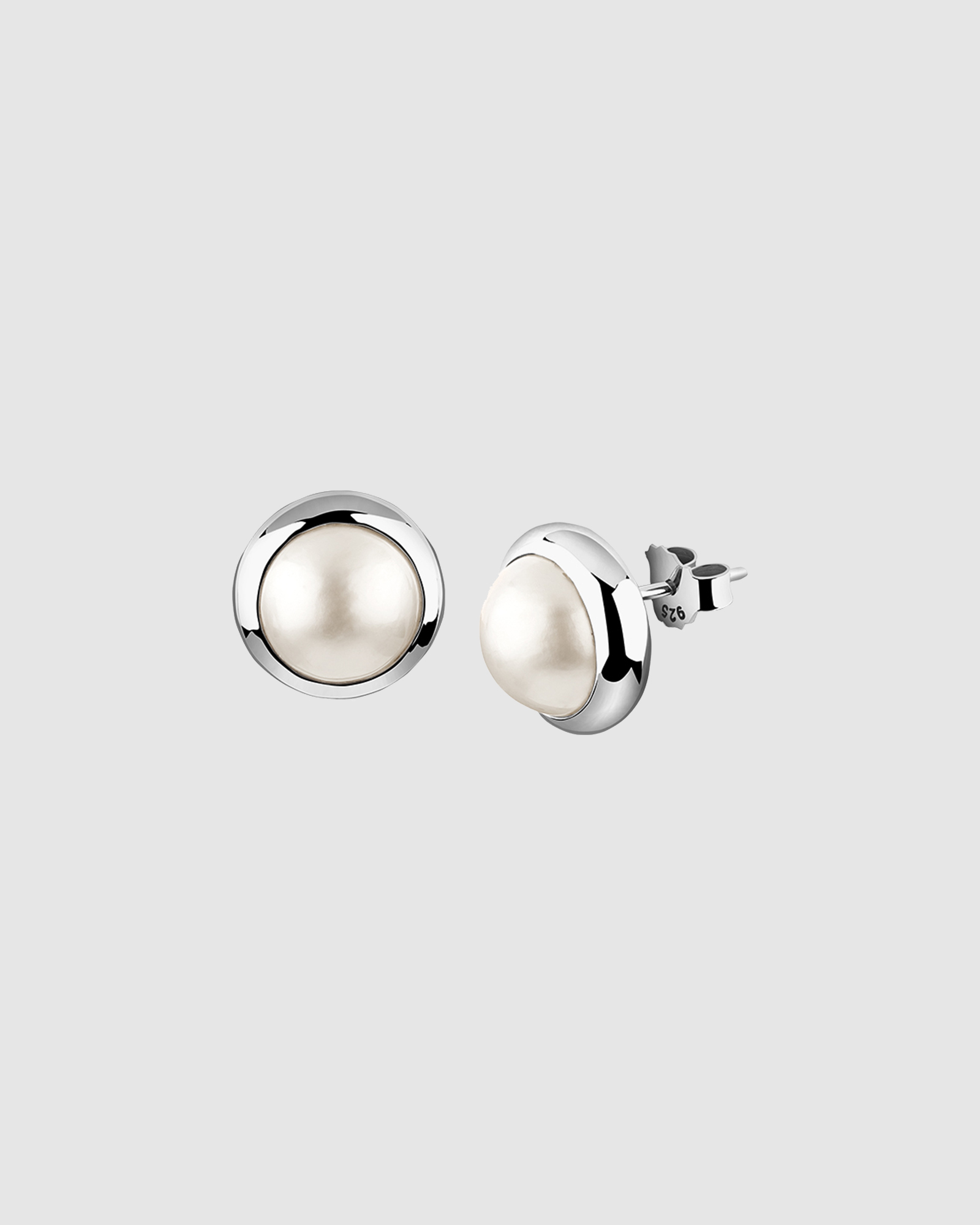 Earrings Mabe Pearl Classic 925 Sterling Silver