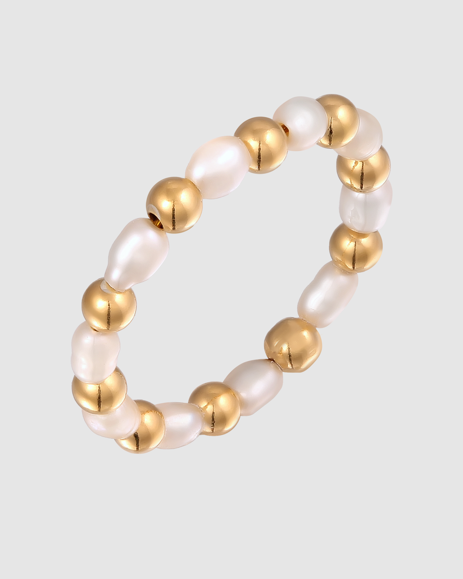 Ring Festival with Freshwater Pearls in 925 Sterling Silver Gold Plated