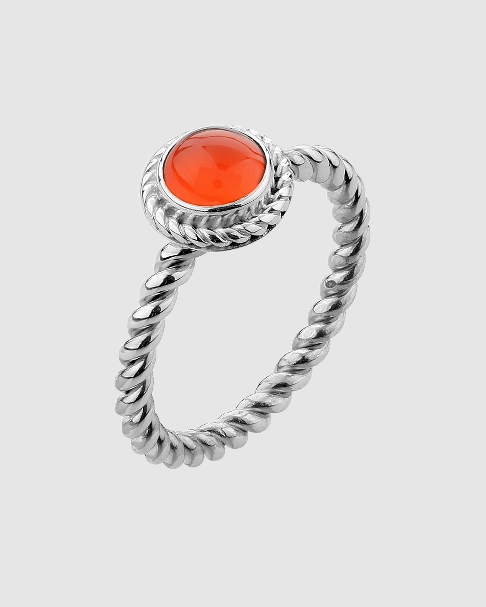Ring Cornelian Birthstone July 925 Sterling Silver