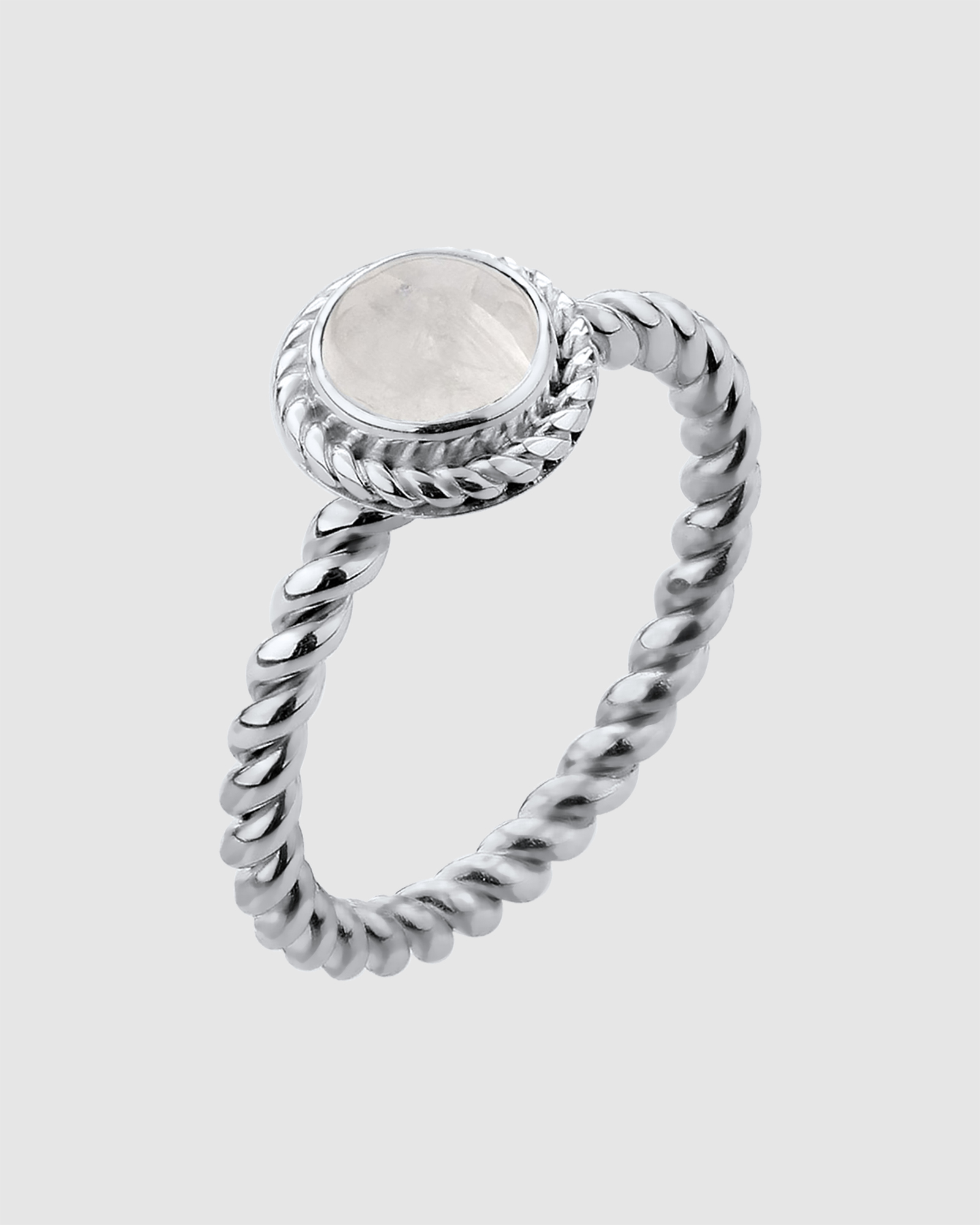 Ring Moonstone Birthstone June 925 Sterling Silver