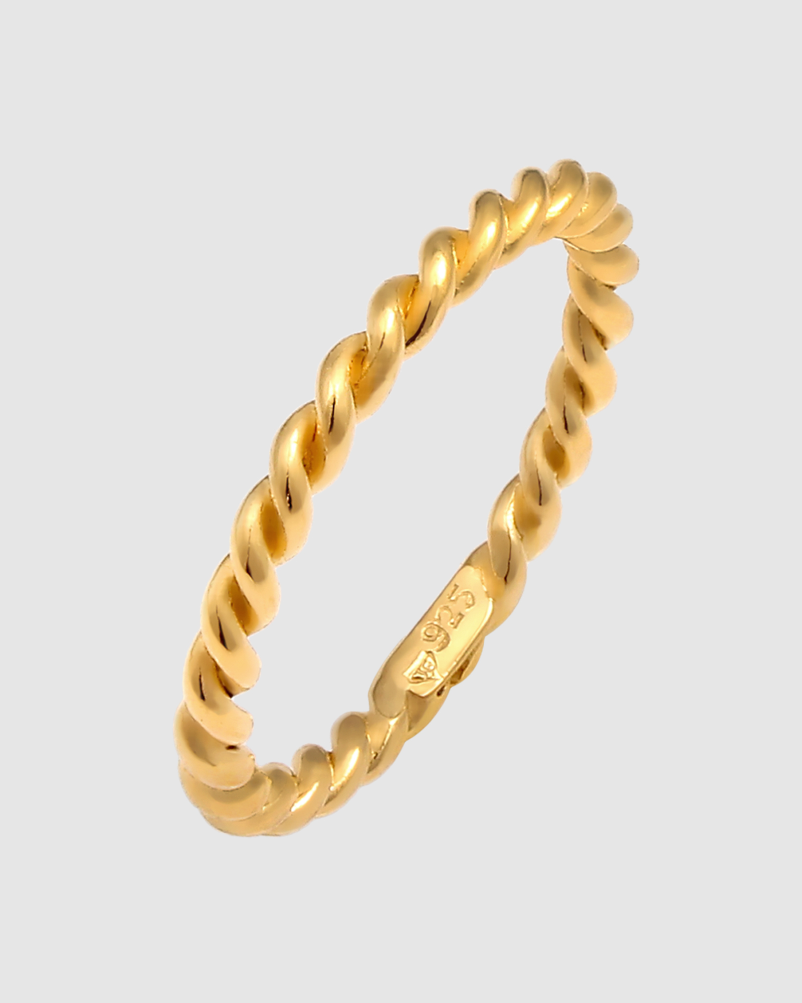 Ring Twisted 925 Sterling Silver Gold-Plated