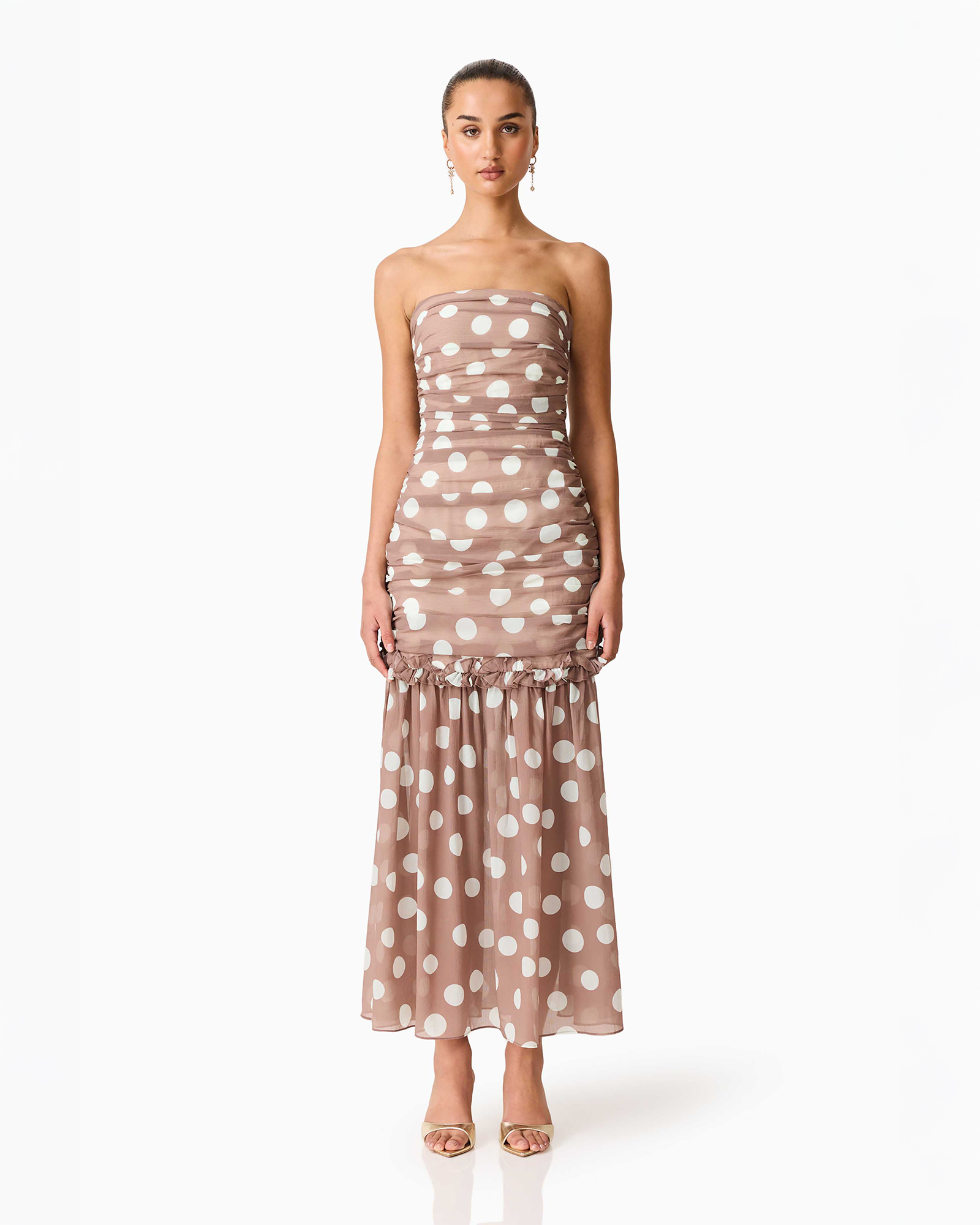 Sola Polkadot Strapless Gown