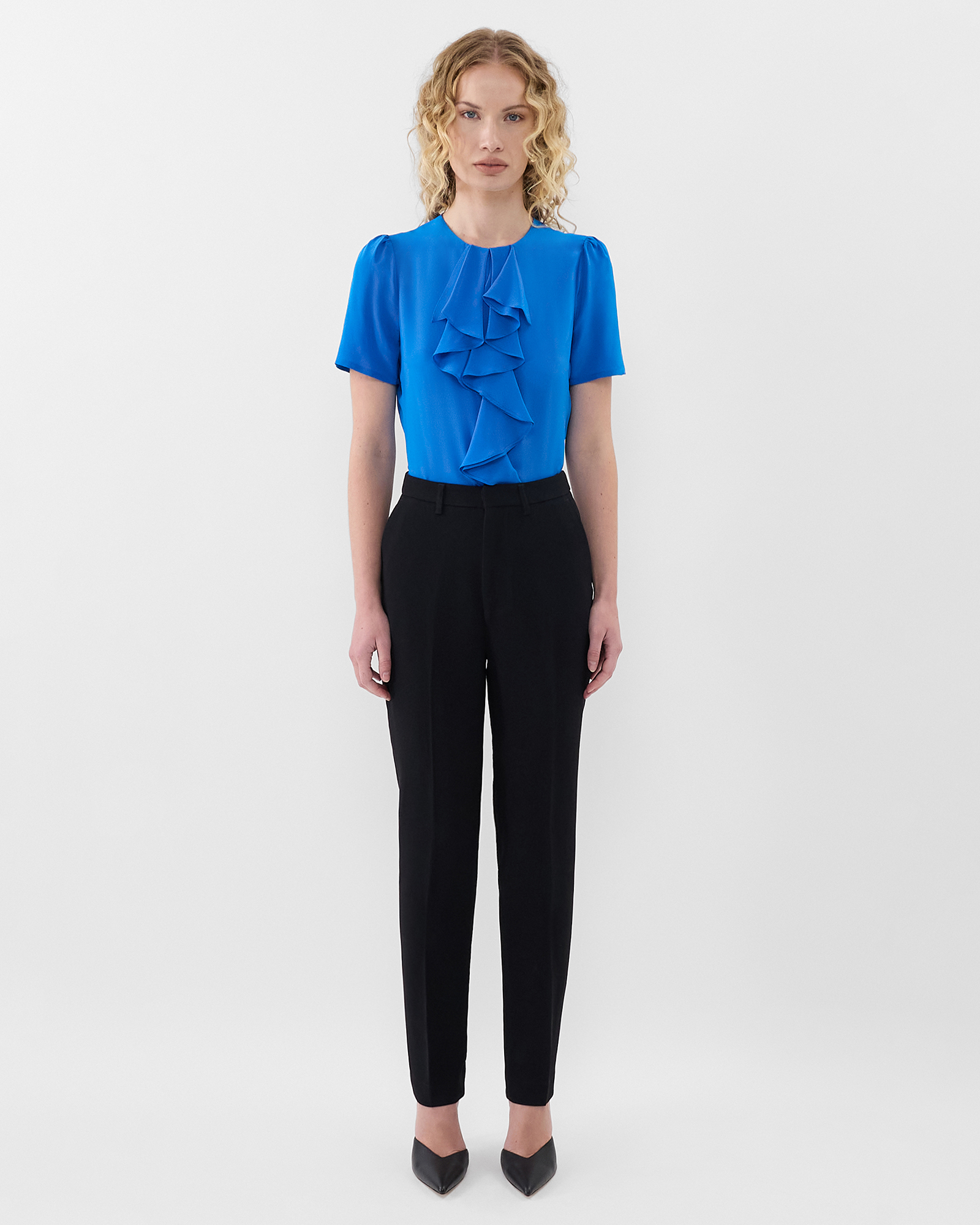 Ruffle Silk Top