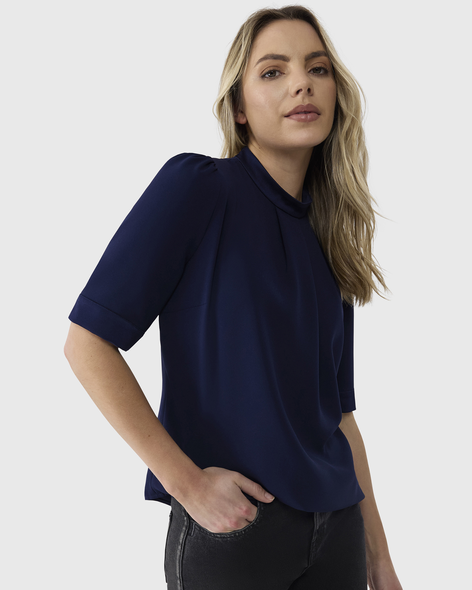 Crepe Short Sleeve Top