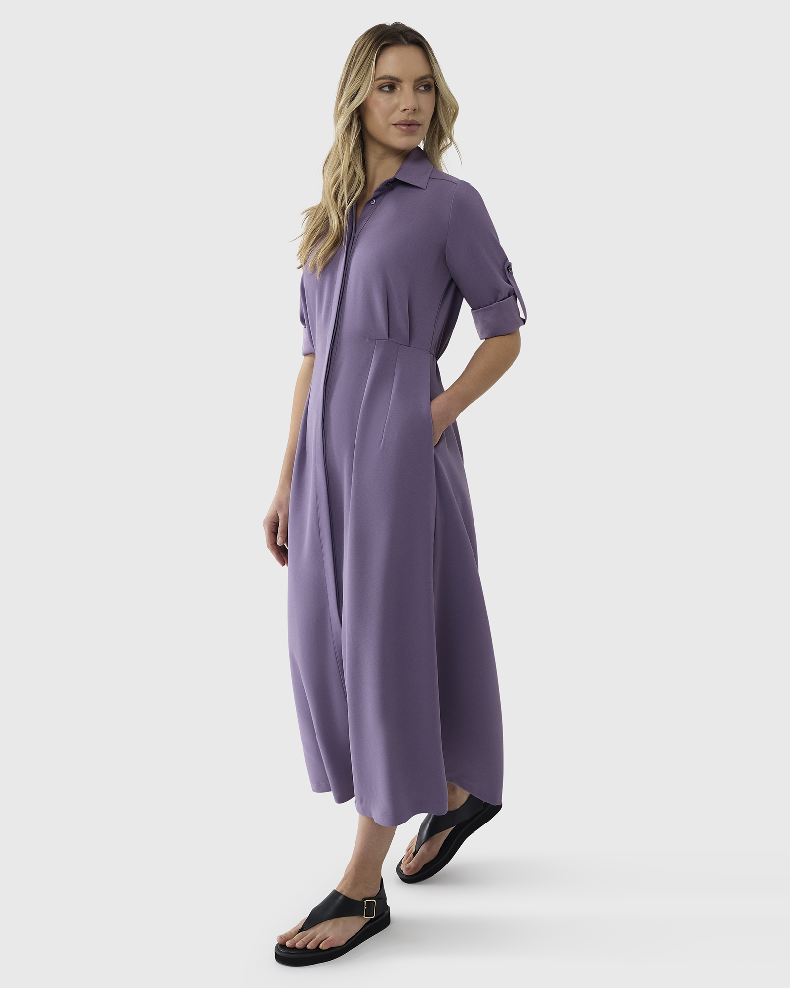 Cinched Waist Shirtdress