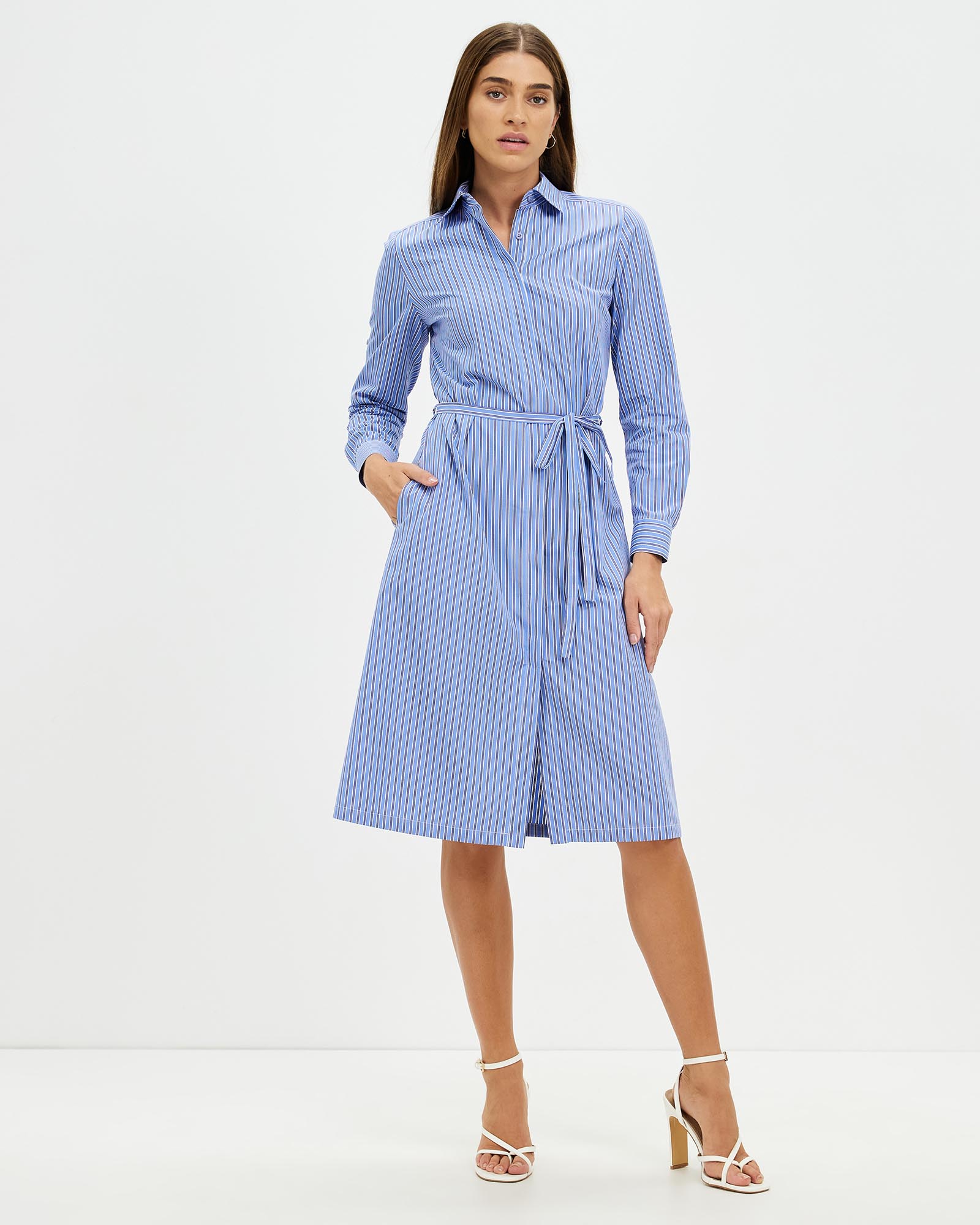 Olvia Double Stripe Shirt Dress