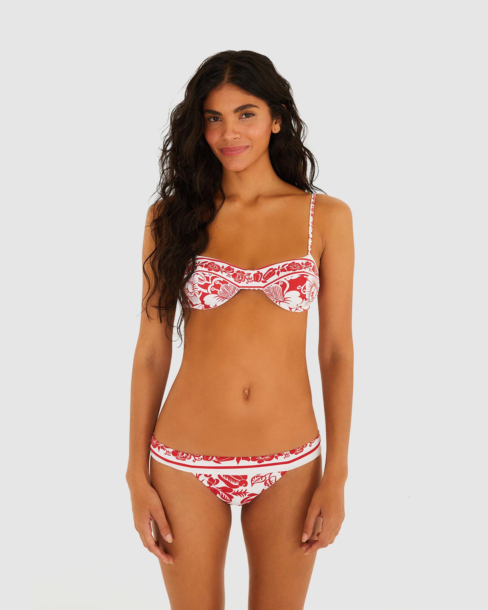 Cashew And Birds Underwire Bikini Top