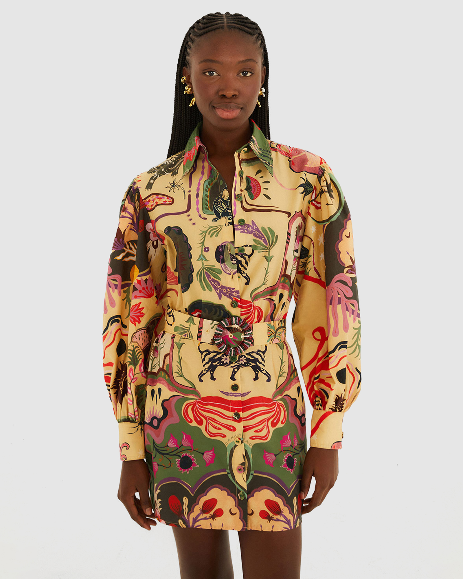 Artsy Surreal Long Sleeve Mini Dress