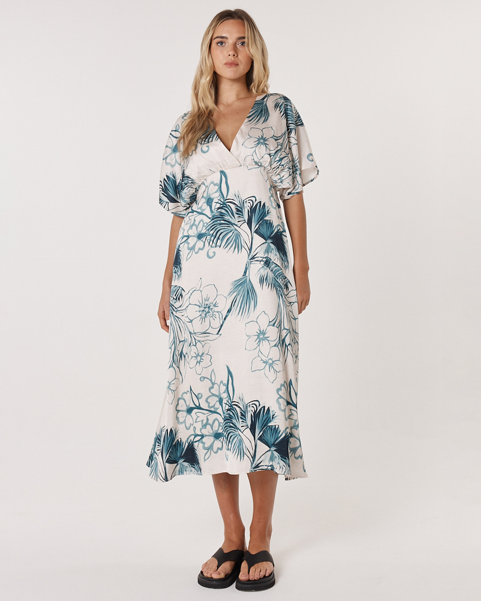 Solstice Palms Midi  Dress
