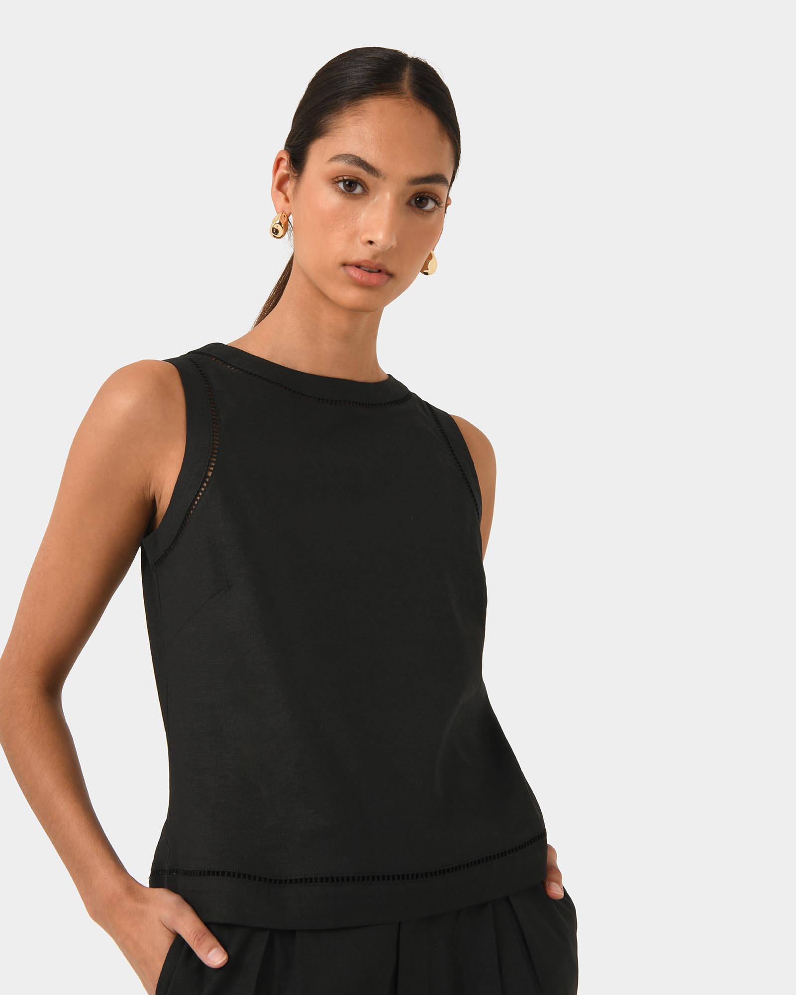 Perry Linen Embroidery Top