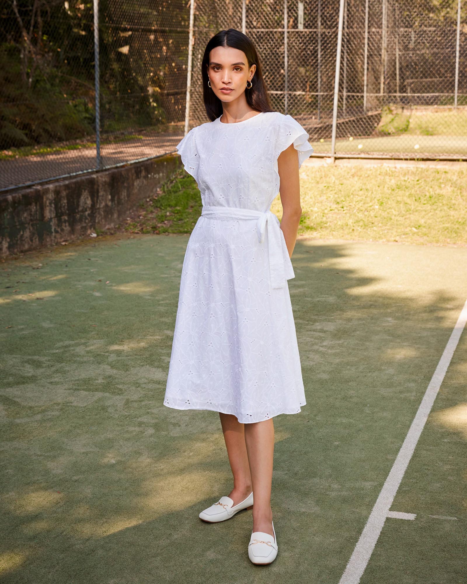 Kavya Tie-Waist Cotton Dress