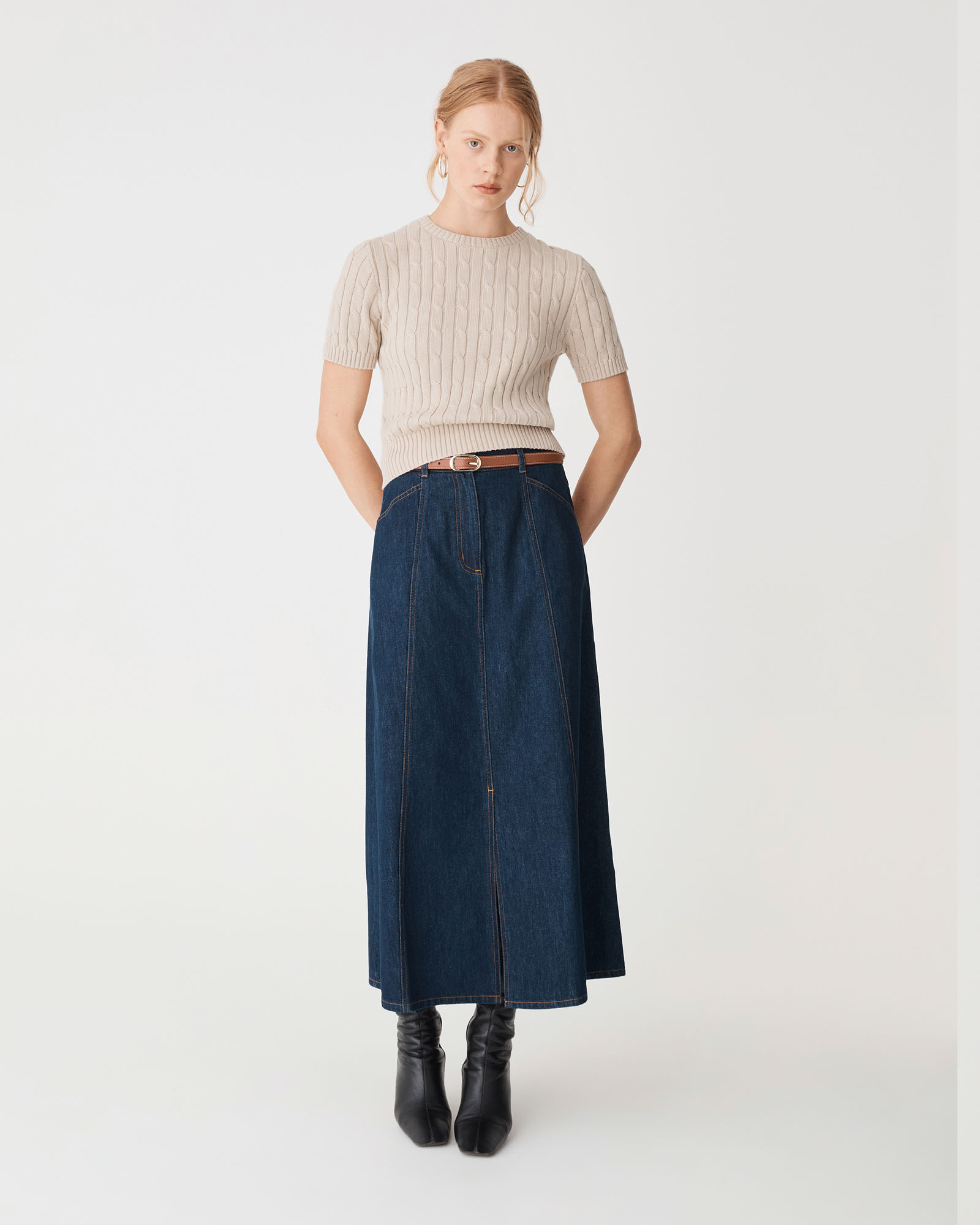 Anita Short Sleeve Cable Knit