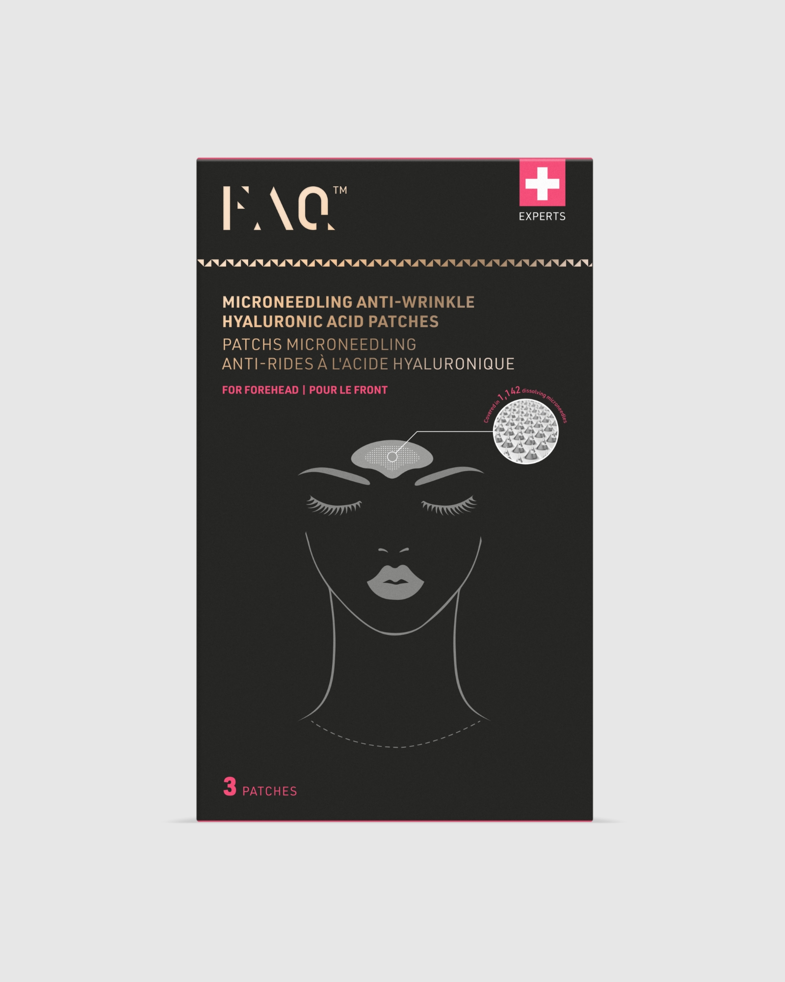 FAQ Microneedling Anti-Wrinkle Hyaluronic Acid Patches For Forehead 3 Patches