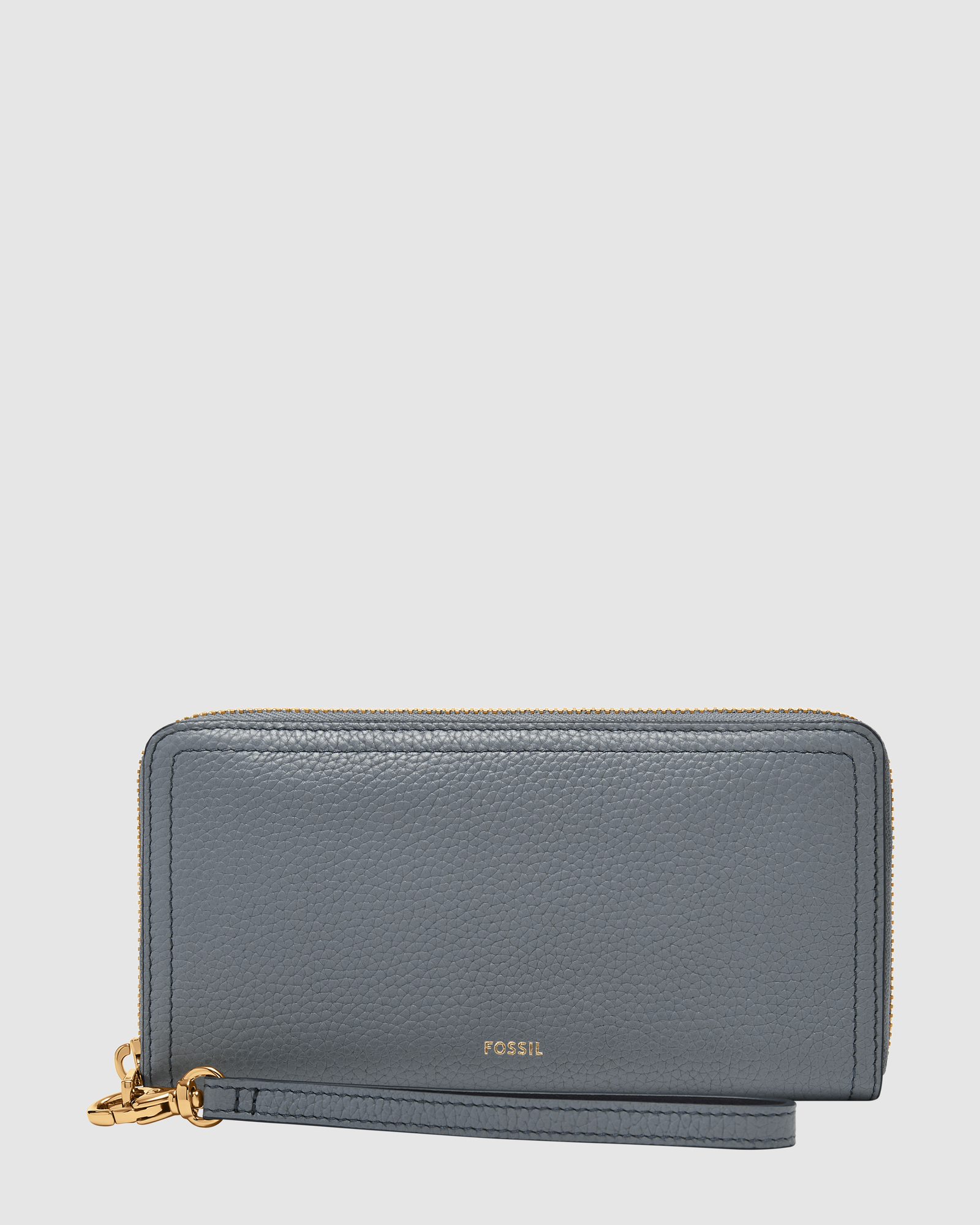 Logan Blue Zip Clutch