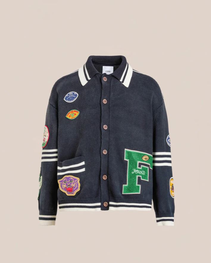 Varsity Patch Collared Cardigan