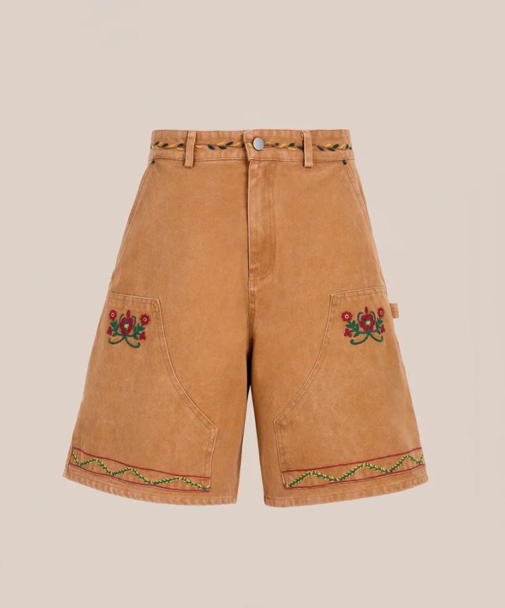 Canvas Embroidered Shorts