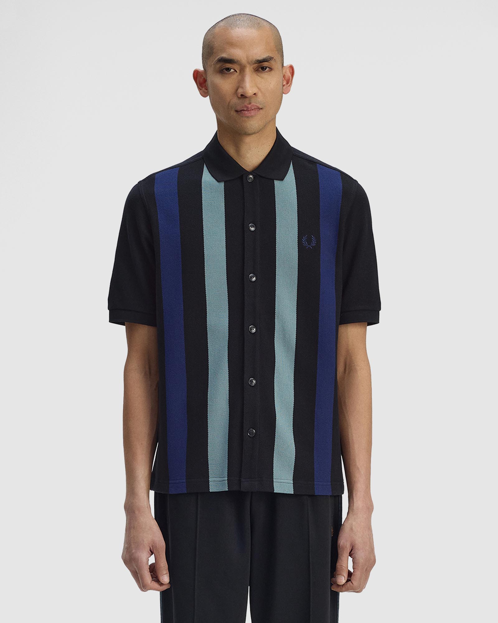Vertical Stripe Polo Shirt