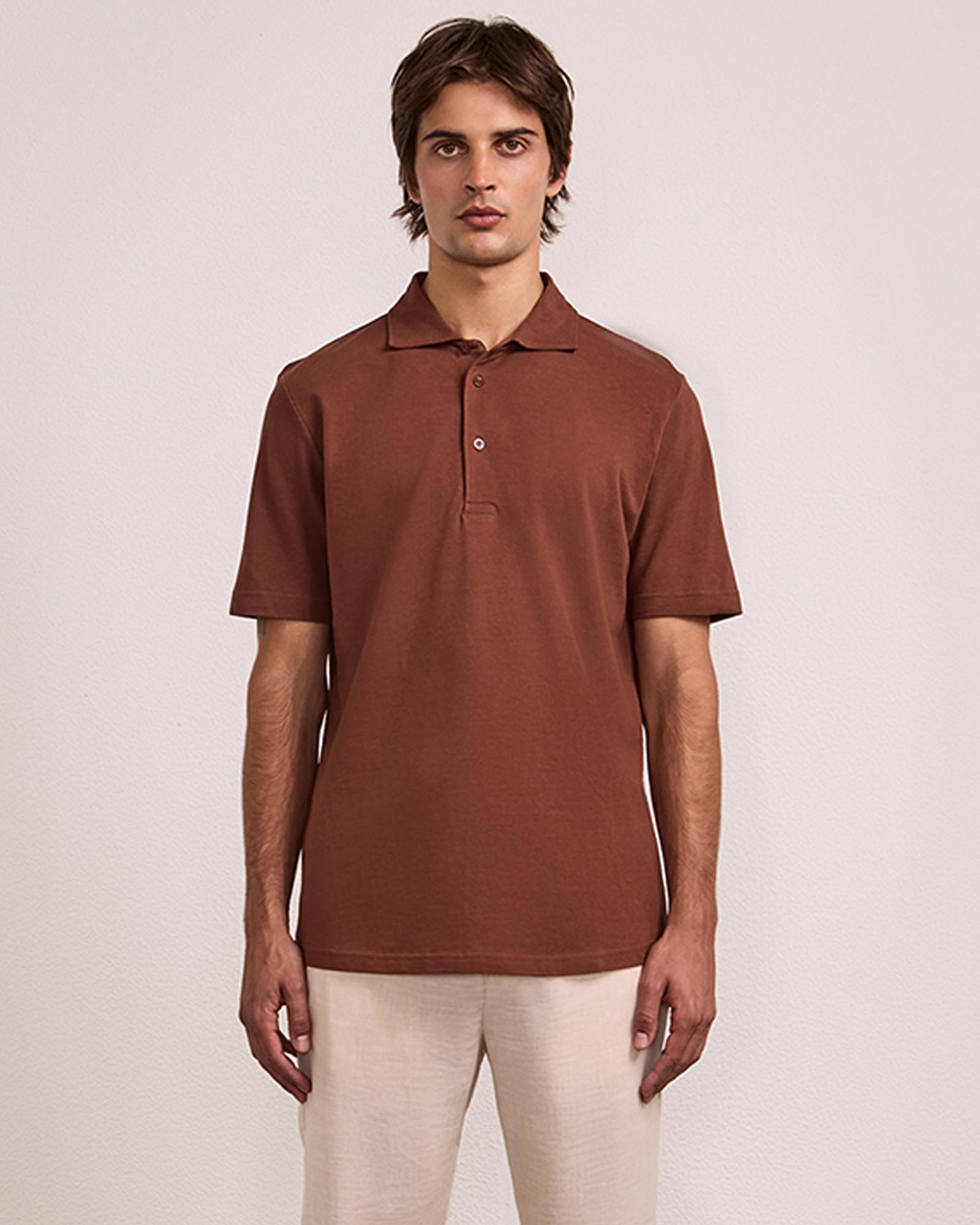 Luca Cotton Piquet SS Button Up Polo