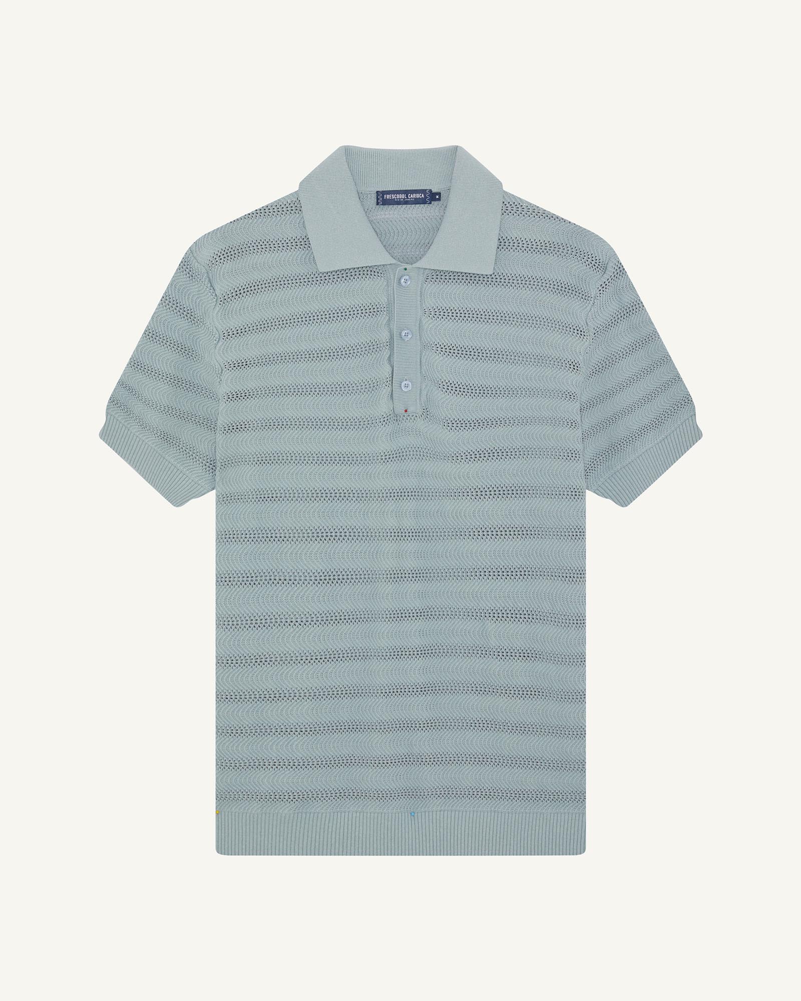 Vidal Cotton Jacquard Wave SS Buttoned Polo