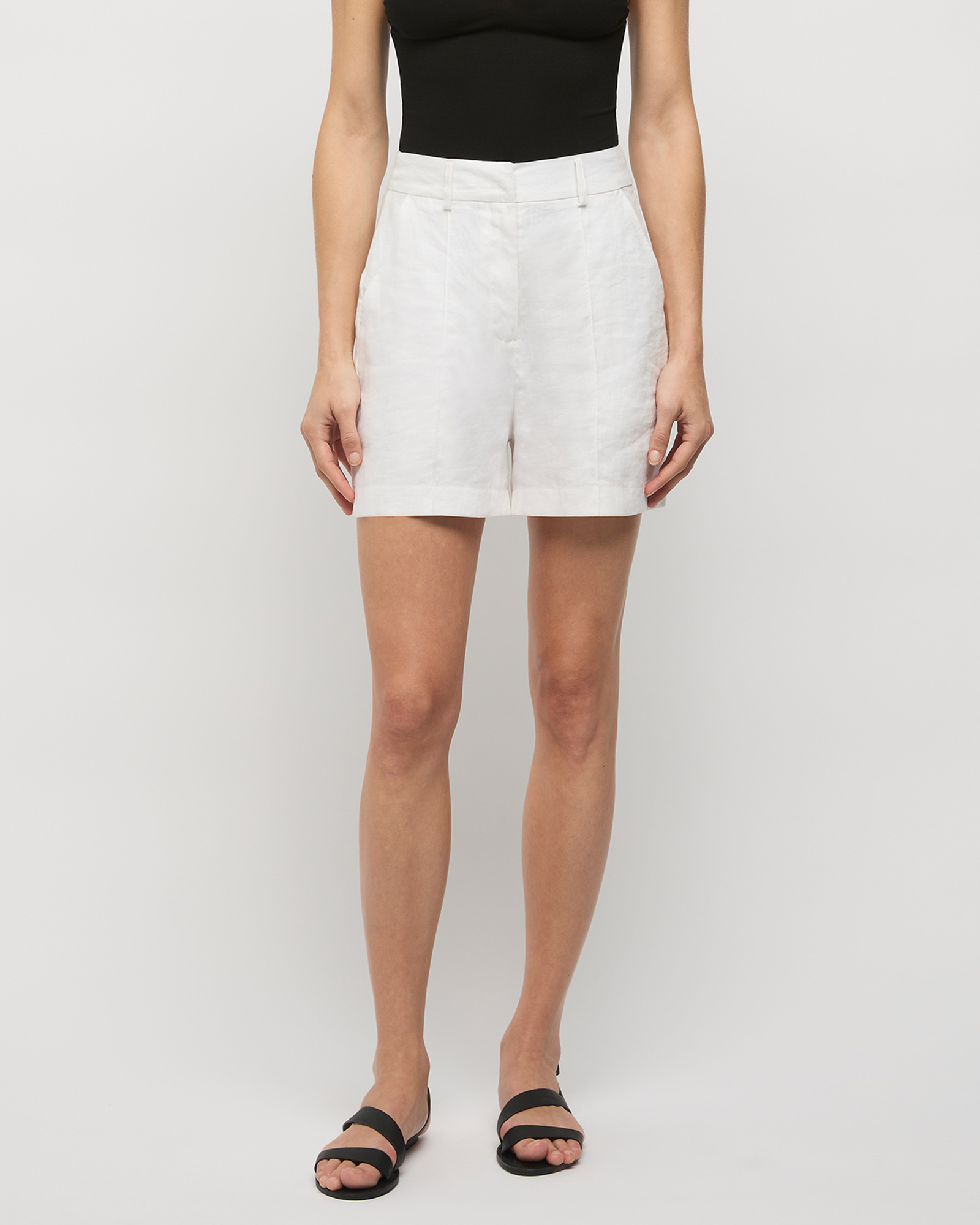 The Pinstitch Linen Shorts
