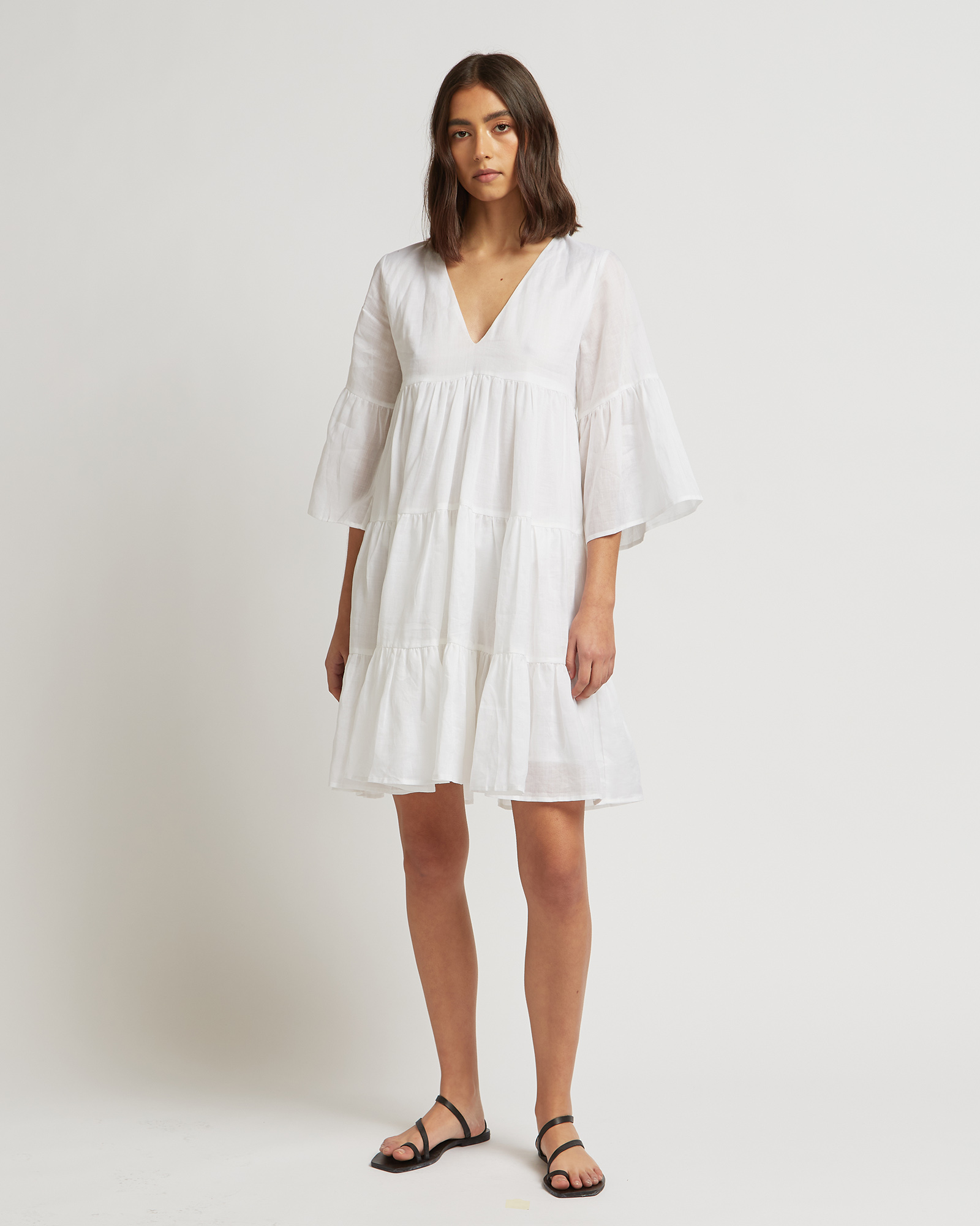 Run Free Tiered Ramie Dress
