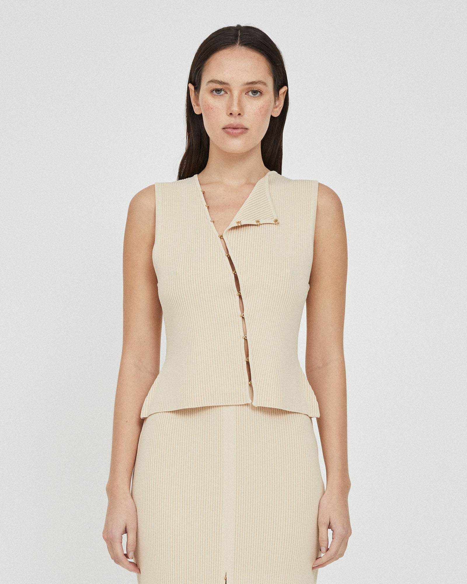 Mila Asymmetric Rib Top
