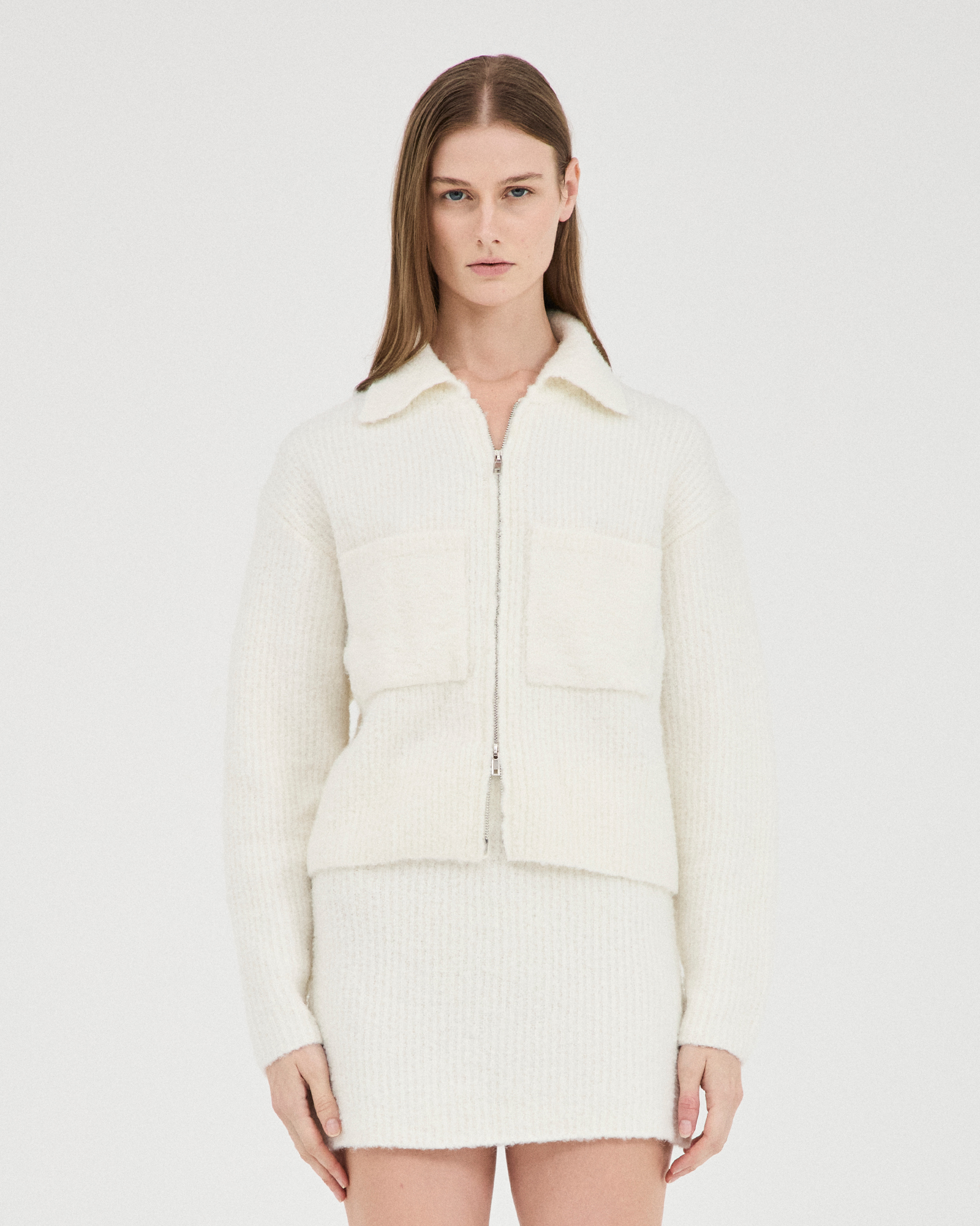 Nyra Boucle Zip Knit