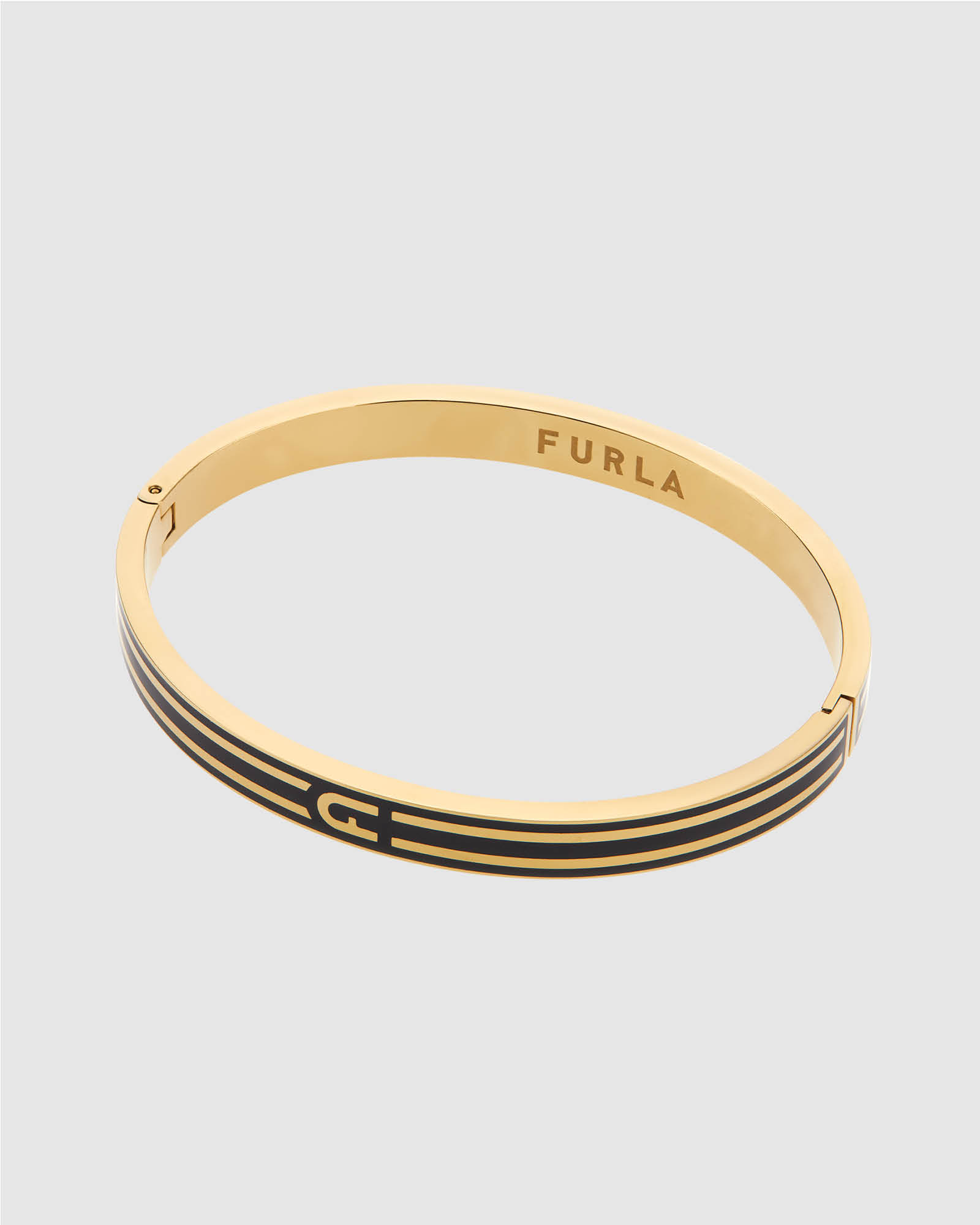 Furla Arch Stripe Gold Tone & Black Bracelet
