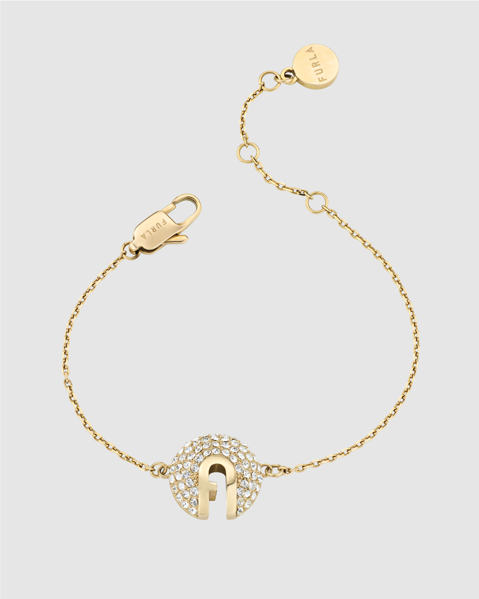 Furla Flow Crystal Pendant Gold-Tone Bracelet