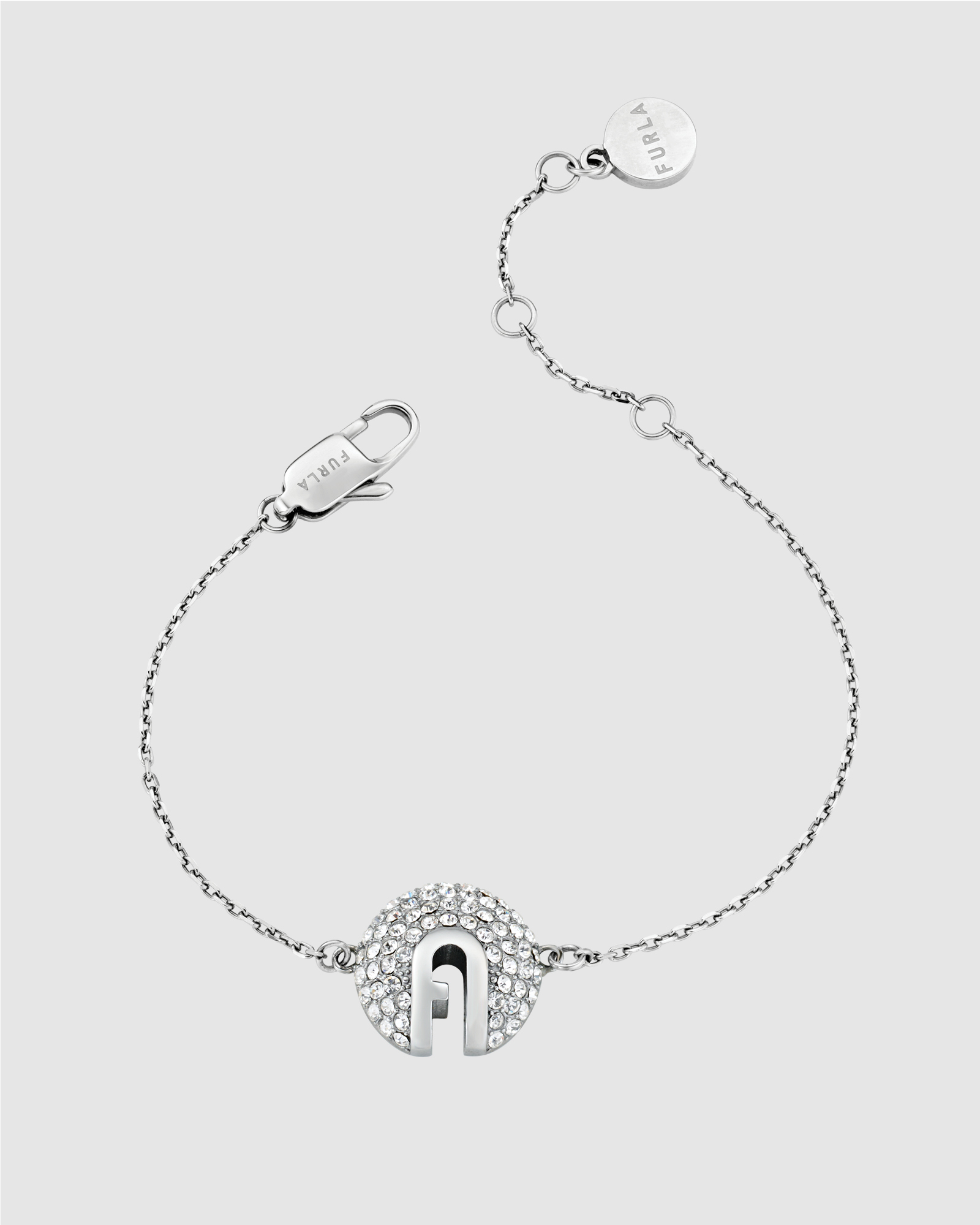 Furla Flow Crystal Pendant Silver-Tone Bracelet