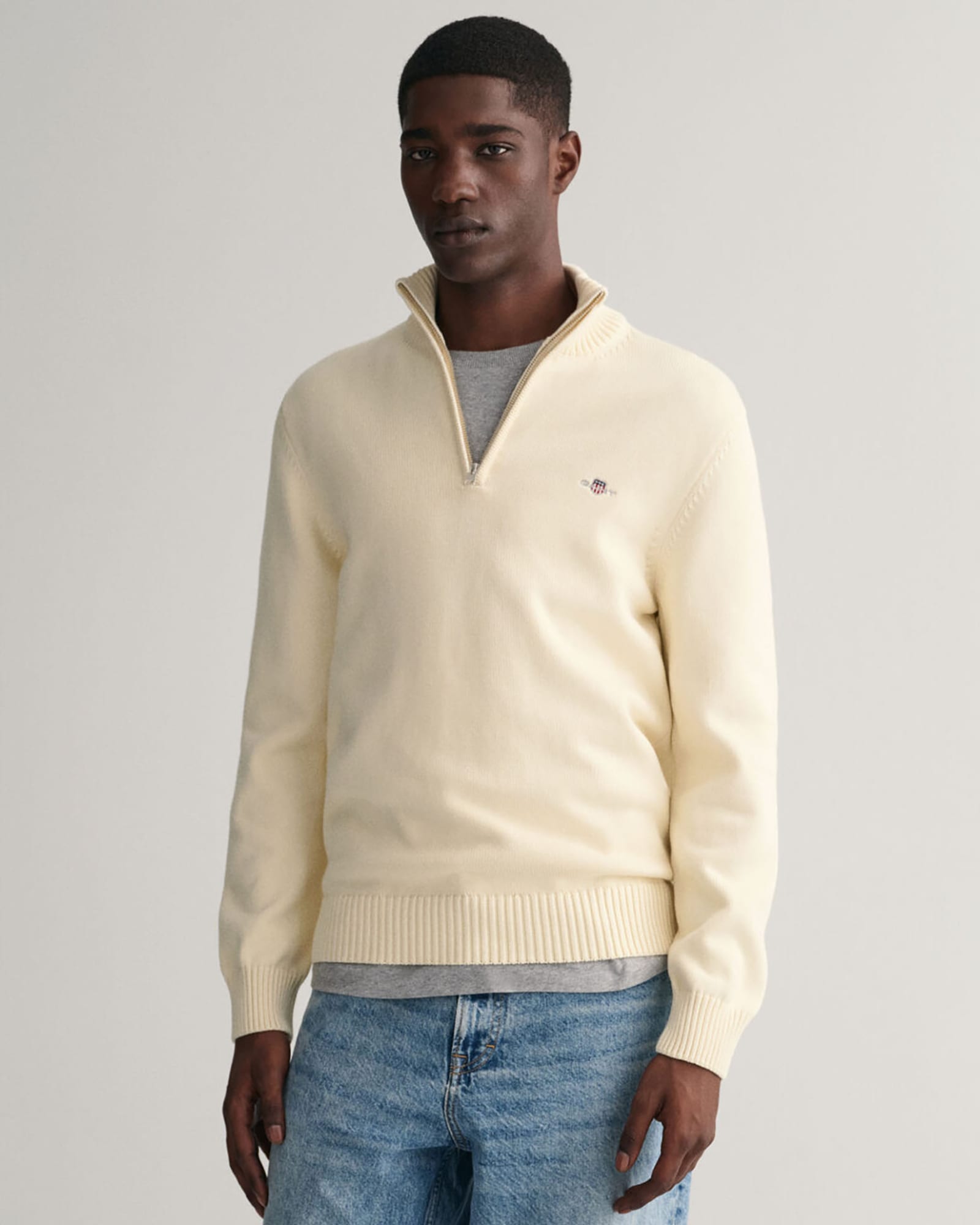 Casual Cotton Half-Zip Knit